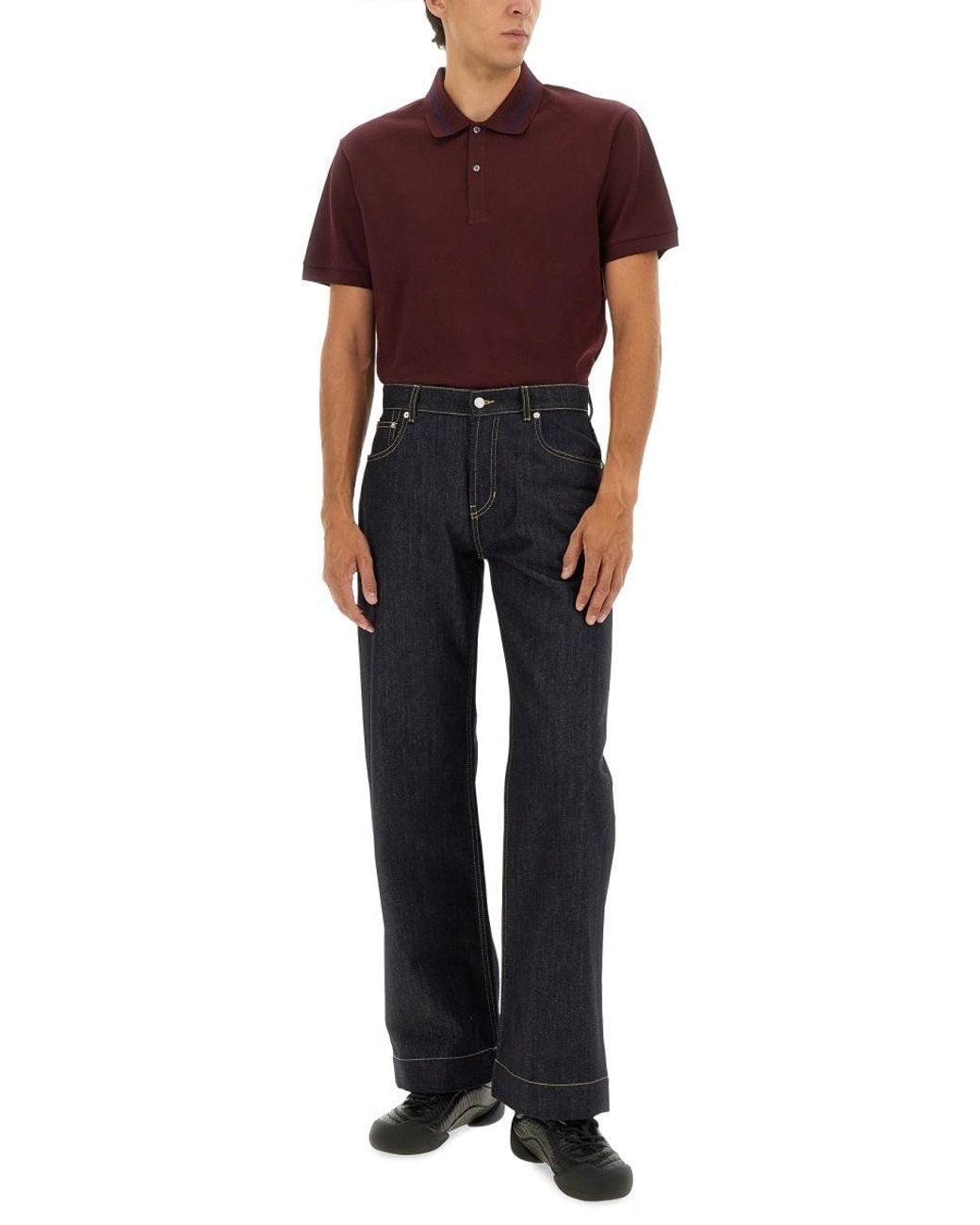 McQueen Purple Alexander Mc Queen Polo Shirt With Logo On The Collar
