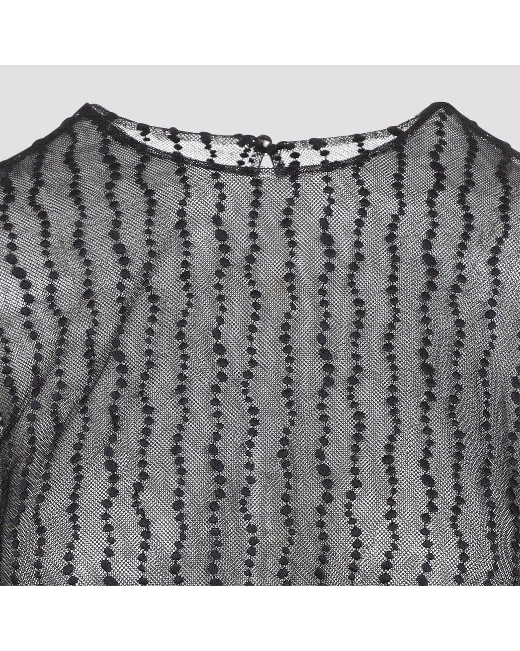 Alberta Ferretti Tule Blouse in het Gray