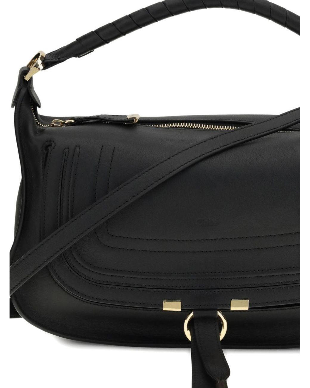 Chloé Black Marcie Leather Shoulder Bag