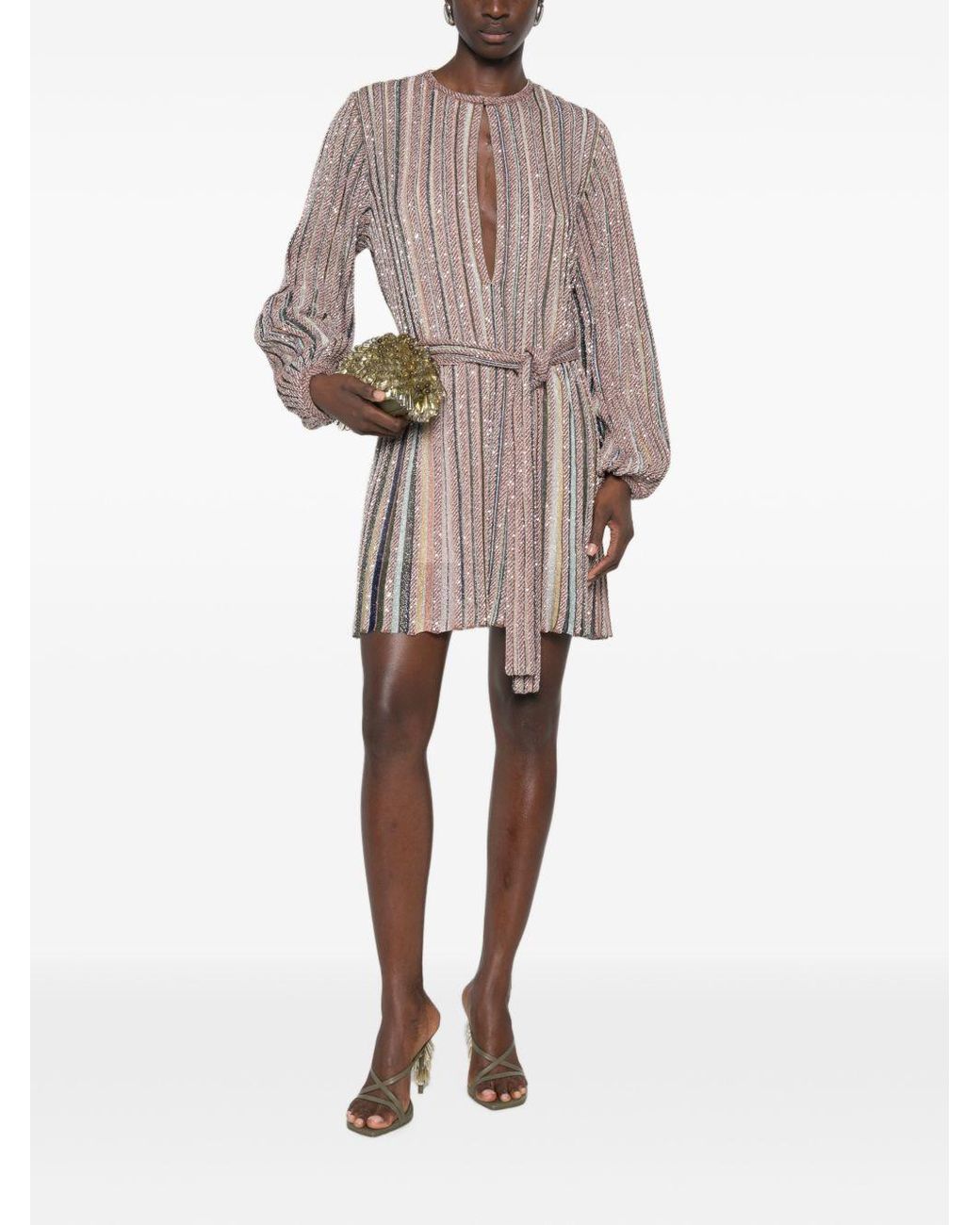 Missoni Multicolor Zig Zag Motif Short Dress