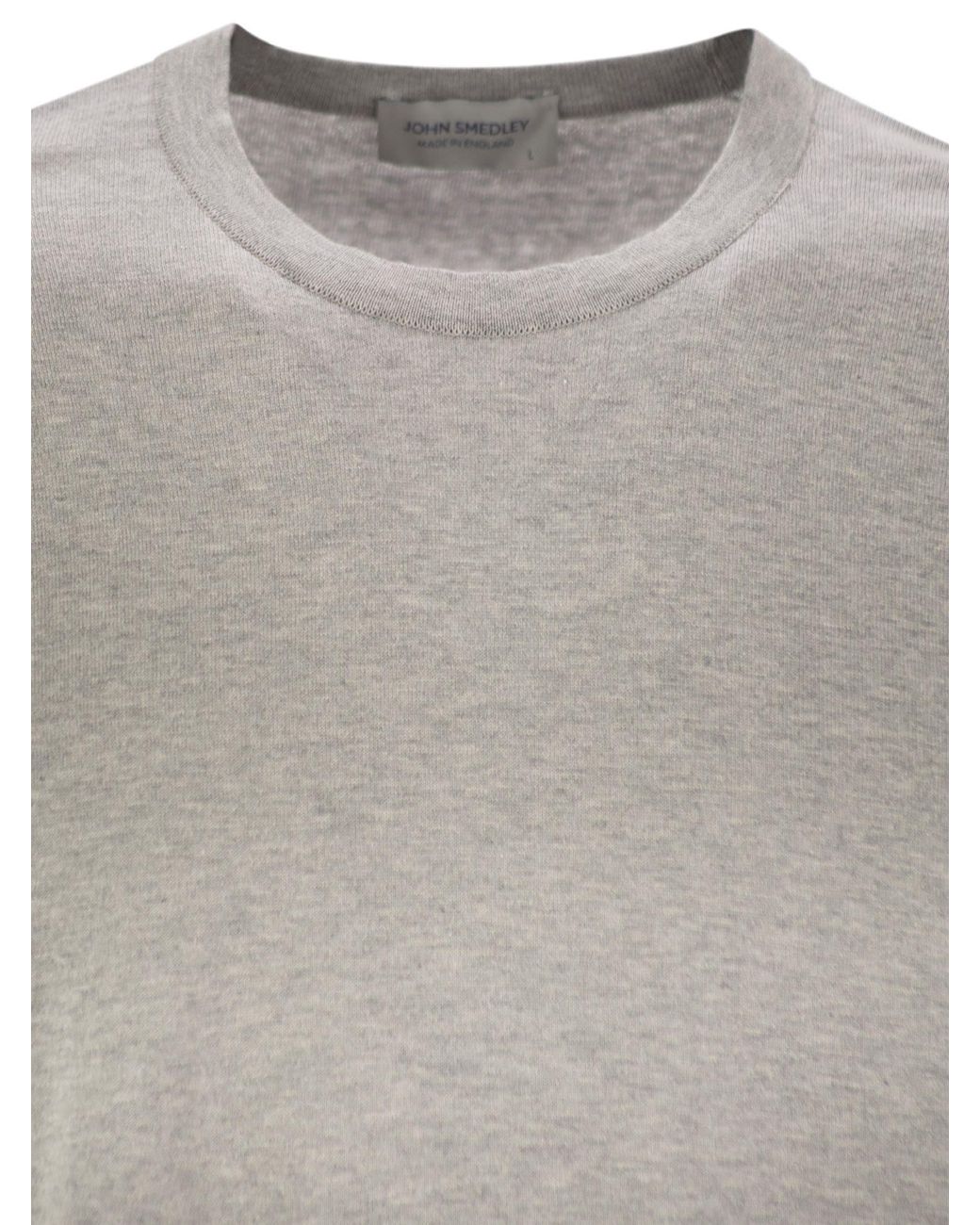 John Smedley Gray Kempton Cotton Crew Neck Sweater for men