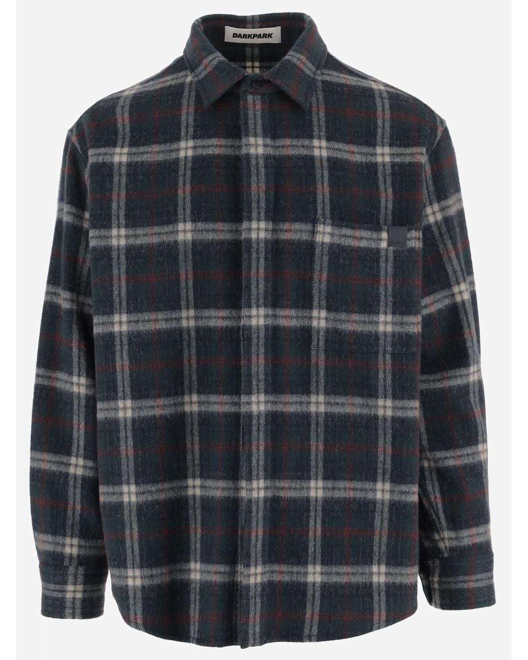 DARKPARK Black Wool Blend Shirt With Check Pattern