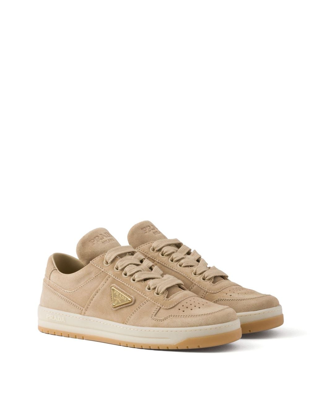 Prada Brown Downtown Suede Sneakers