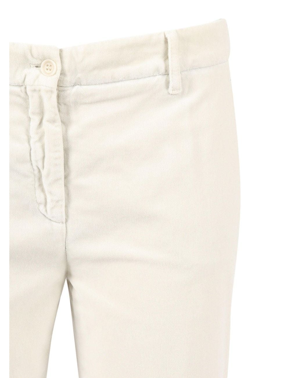 Aspesi Natural Tailored Long Pants With Classic Button Closure