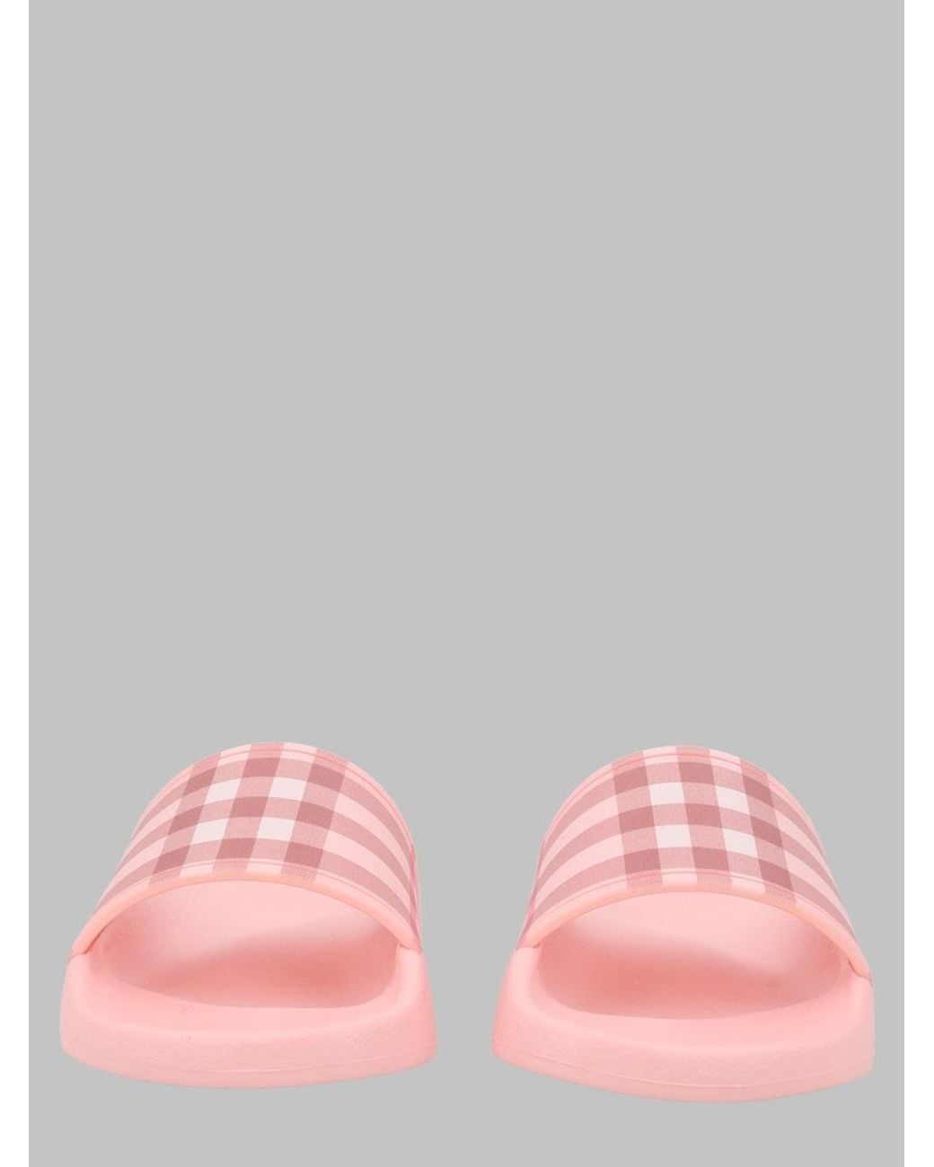 Burberry Pink Ciabatte Con Fascia Logata