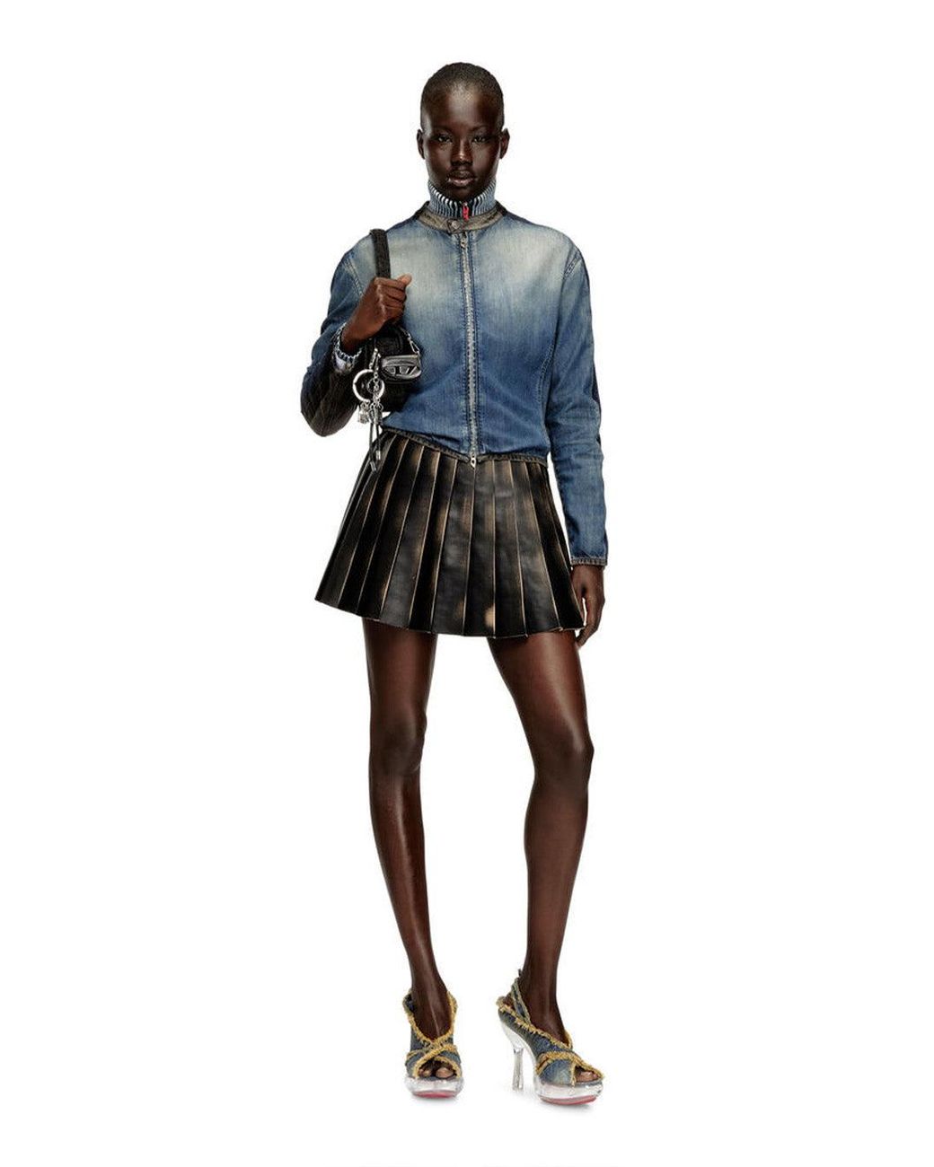 DIESEL Black Crepe Mini Skirt