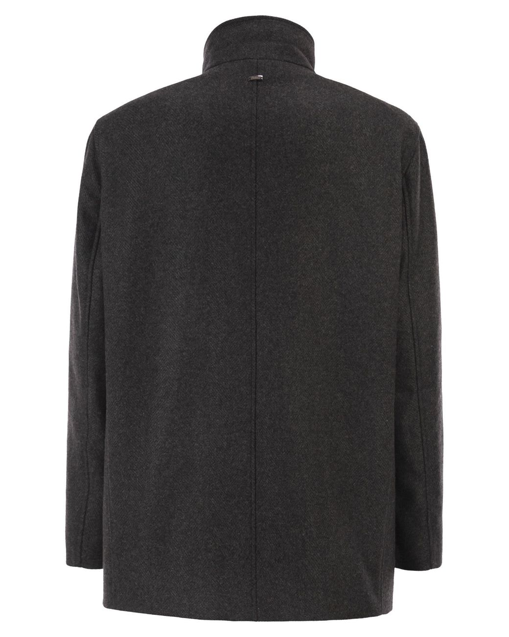Herno Black Double-Breasted Coat for men