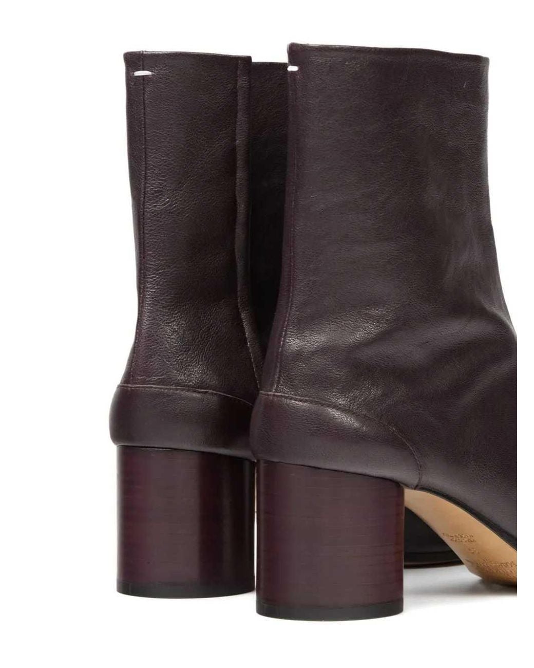 Maison Margiela Brown Leather Tabi Ankle Boots