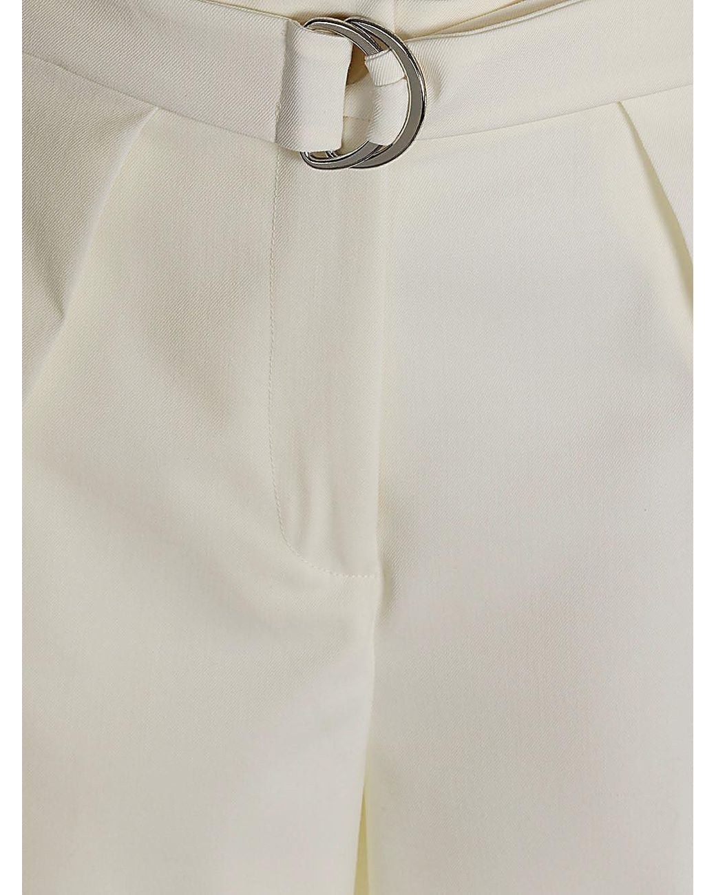 Erika Cavallini Semi Couture White Wool Twill Amelia Trousers for men