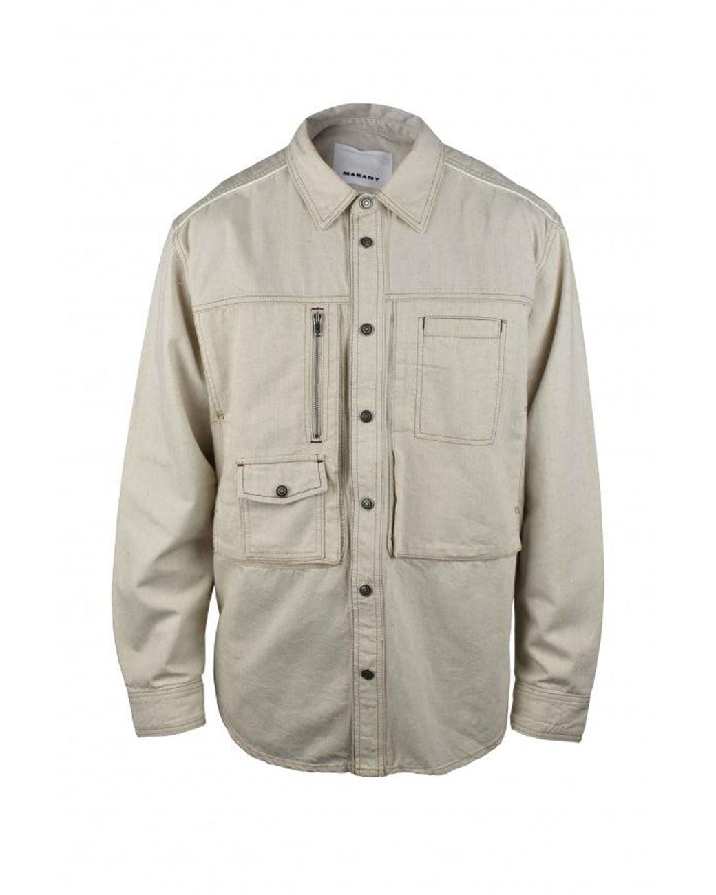 Isabel Marant Gray Off- Denim Jacket With Exposed Seams for men