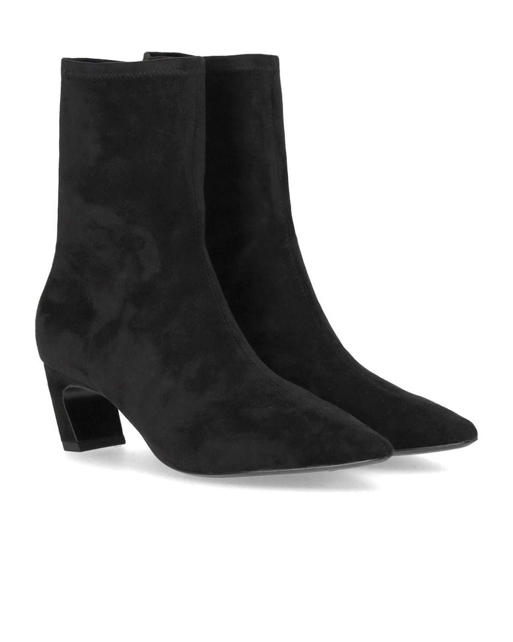 Ash Black Viva Suede Heeled Ankle Boot