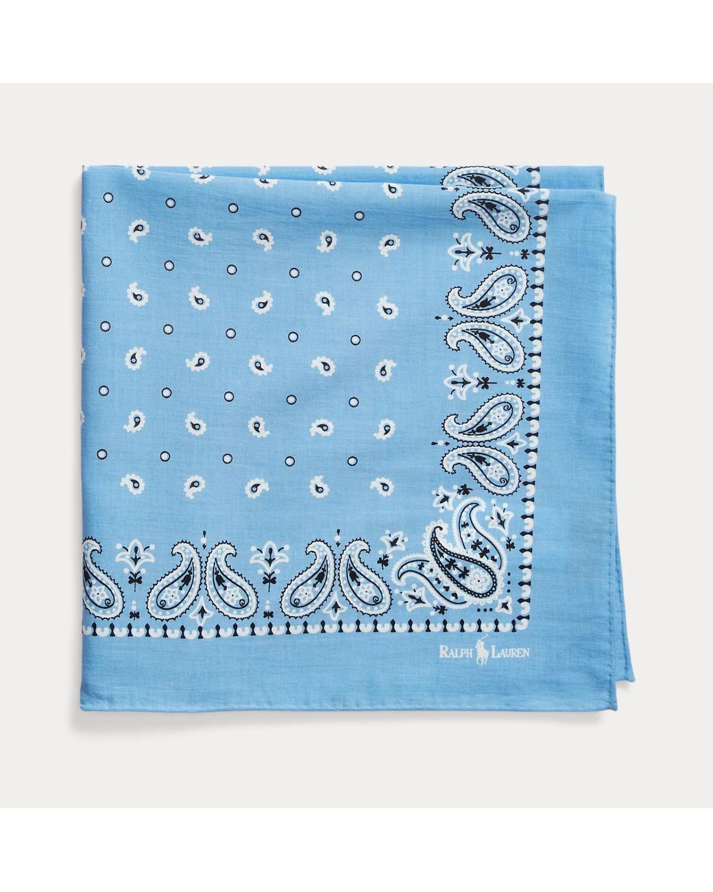 Ralph Lauren Paisley Print Bandana Scarf in Blue | Lyst