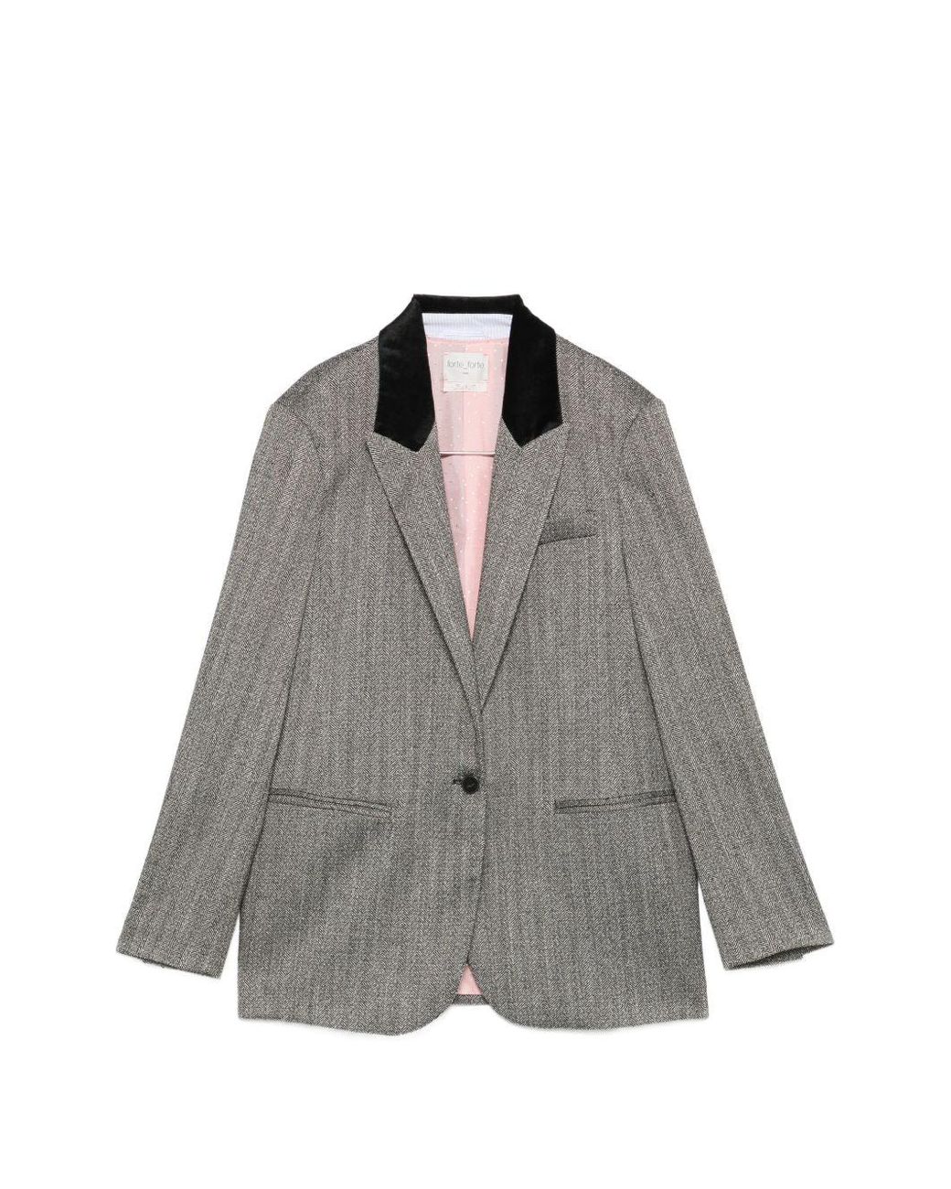 Forte_forte Gray Single Breasted Blazer Jacket