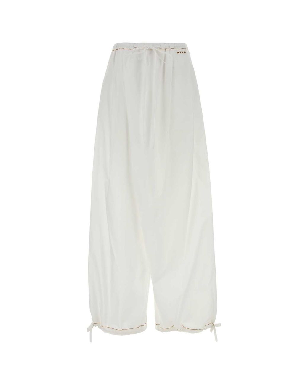 Marni White Poplin Wide-Leg