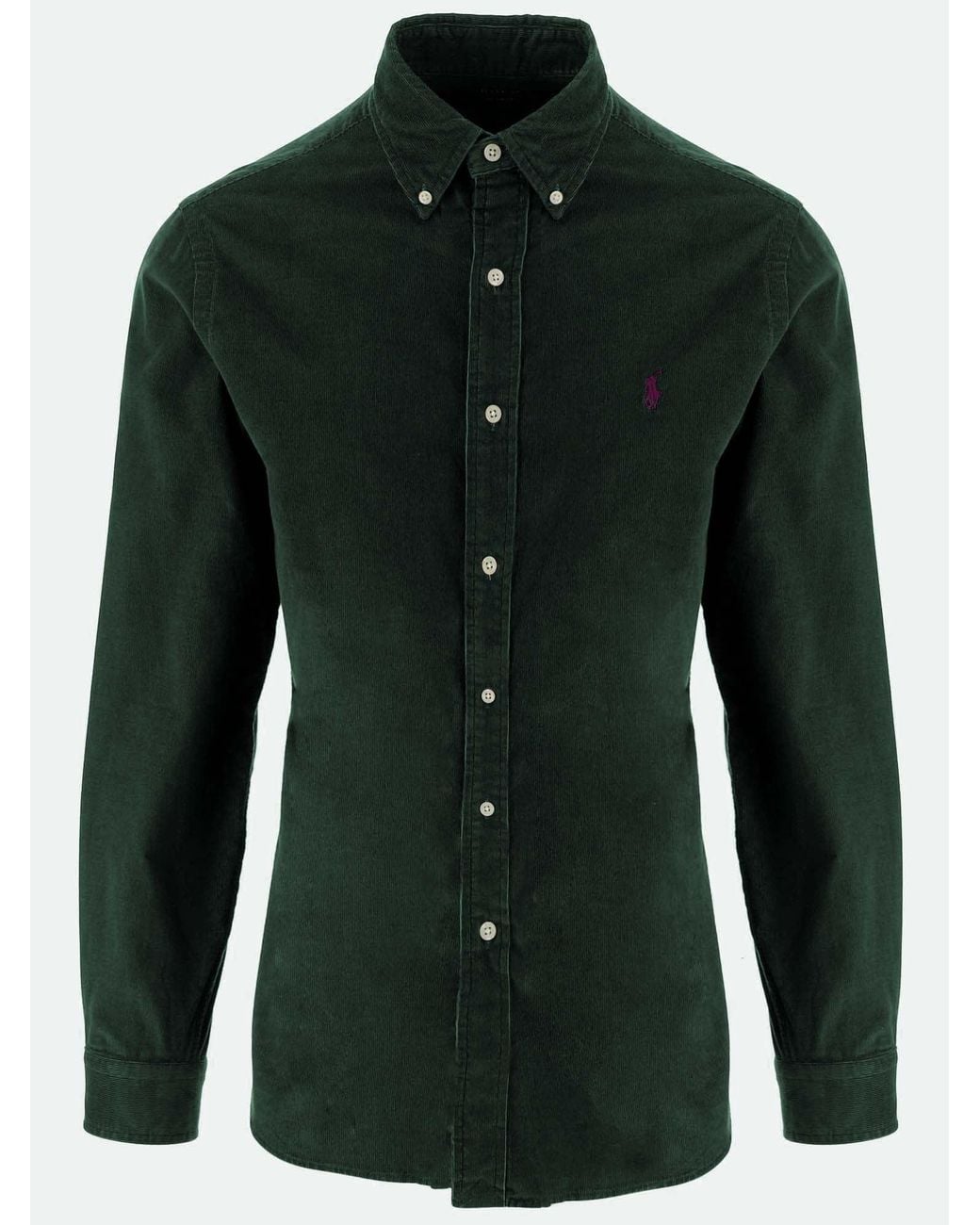 Polo Ralph Lauren Green Ribbed Velvet Shirt