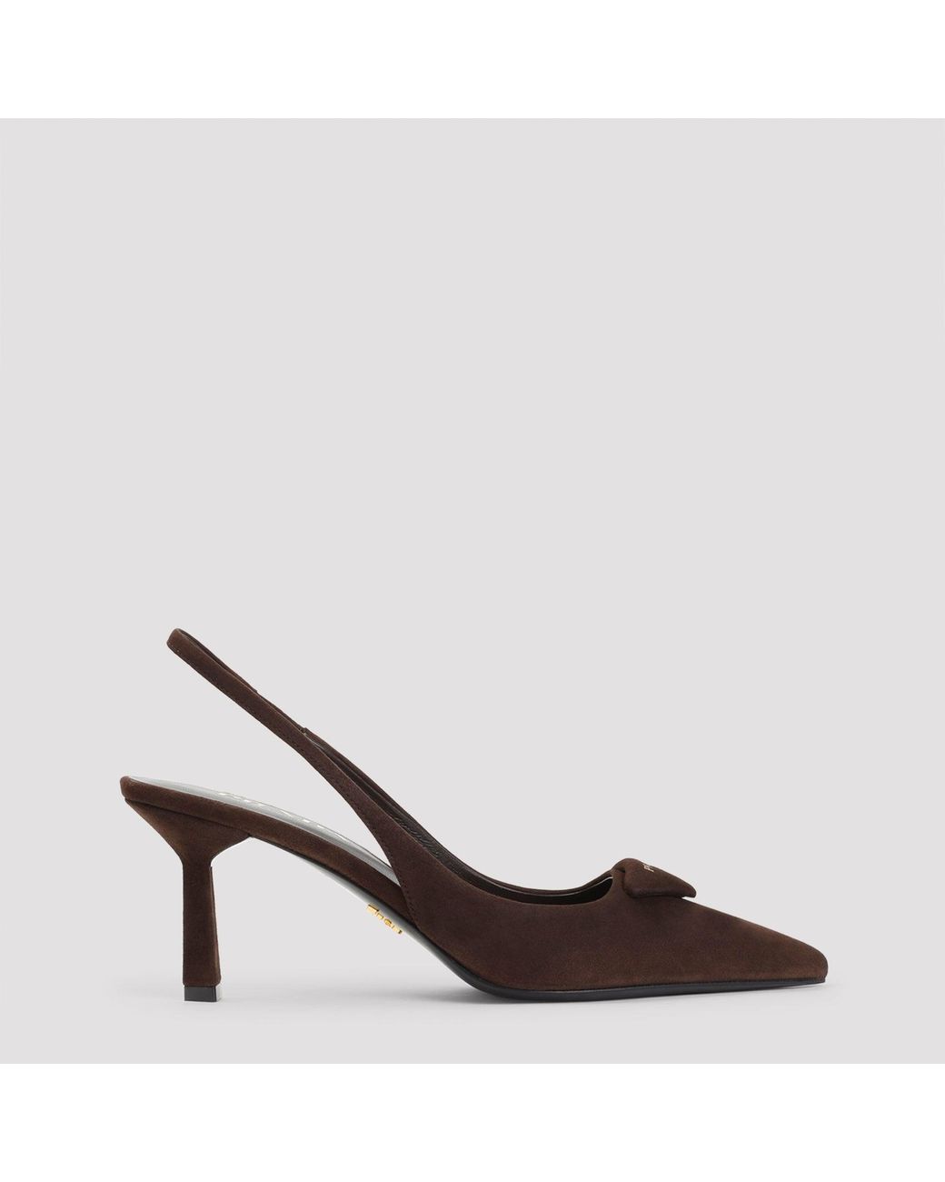 Prada Brown Leather Pumps With 8Cm Heel