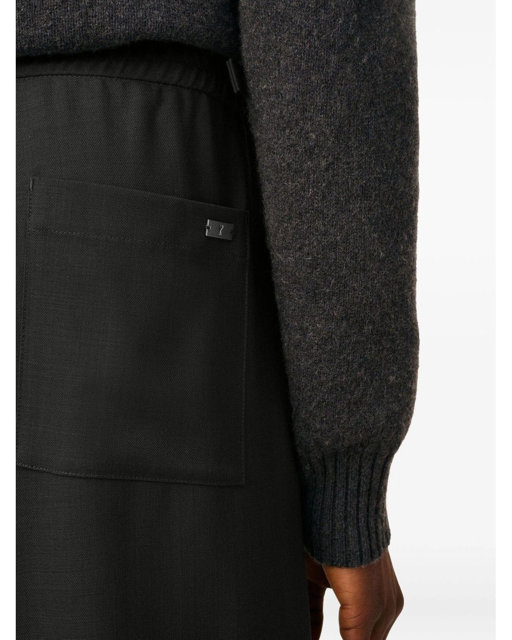 AMI Black Trousers Elasticated