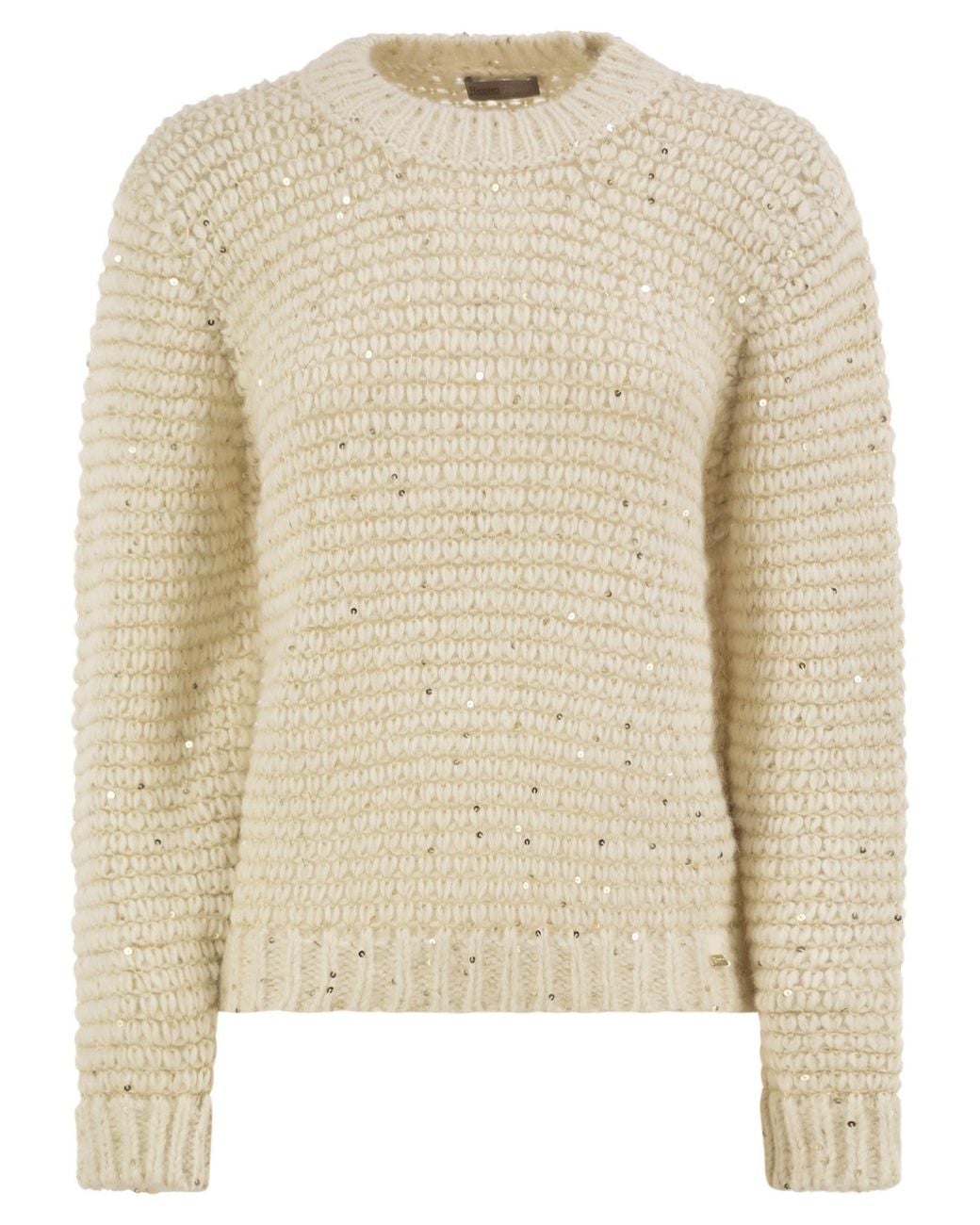 Herno Natural Alpaca-Blend Jumper With Sequins