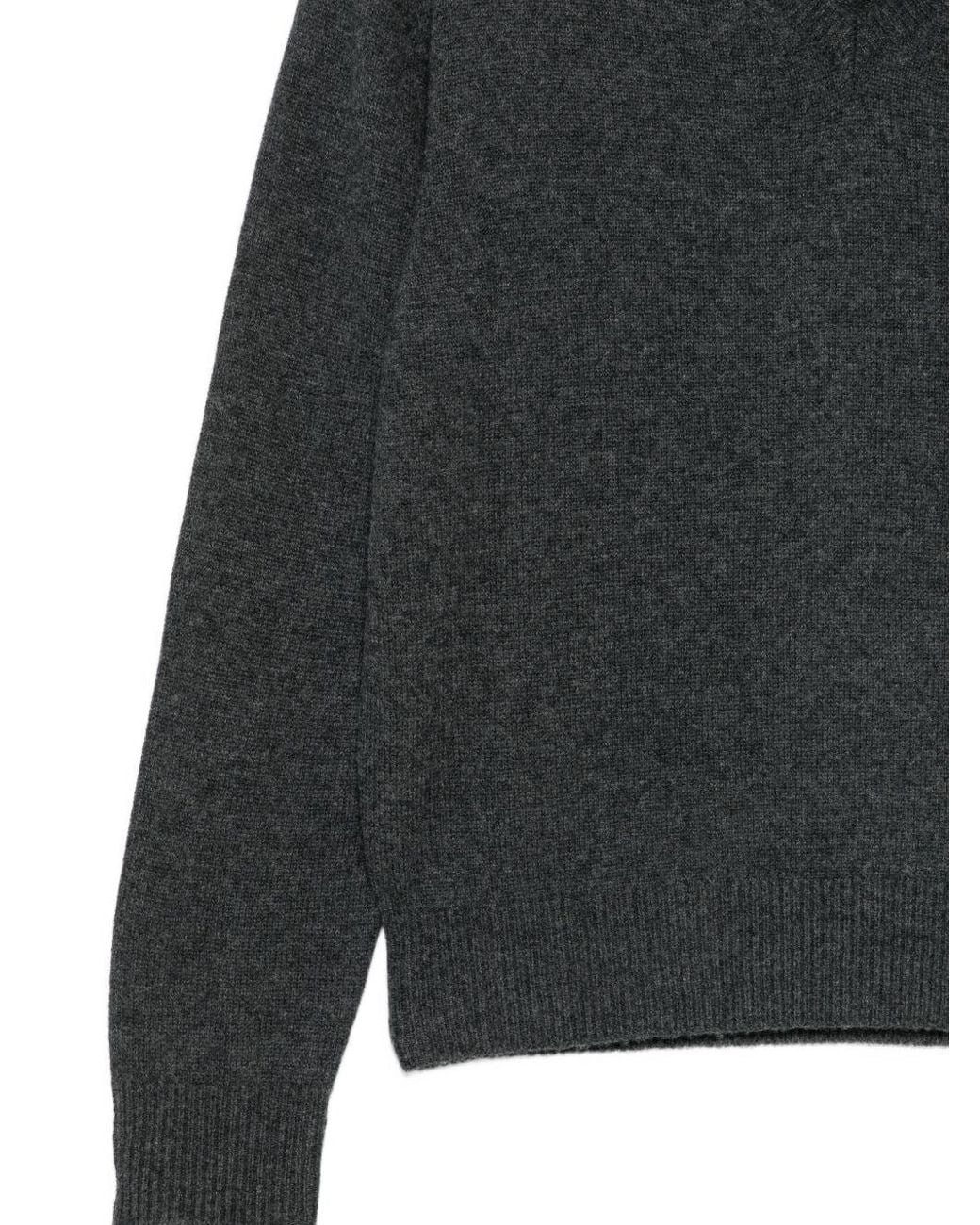 DUNST Black Wool And Cashmere V Necked Sweater