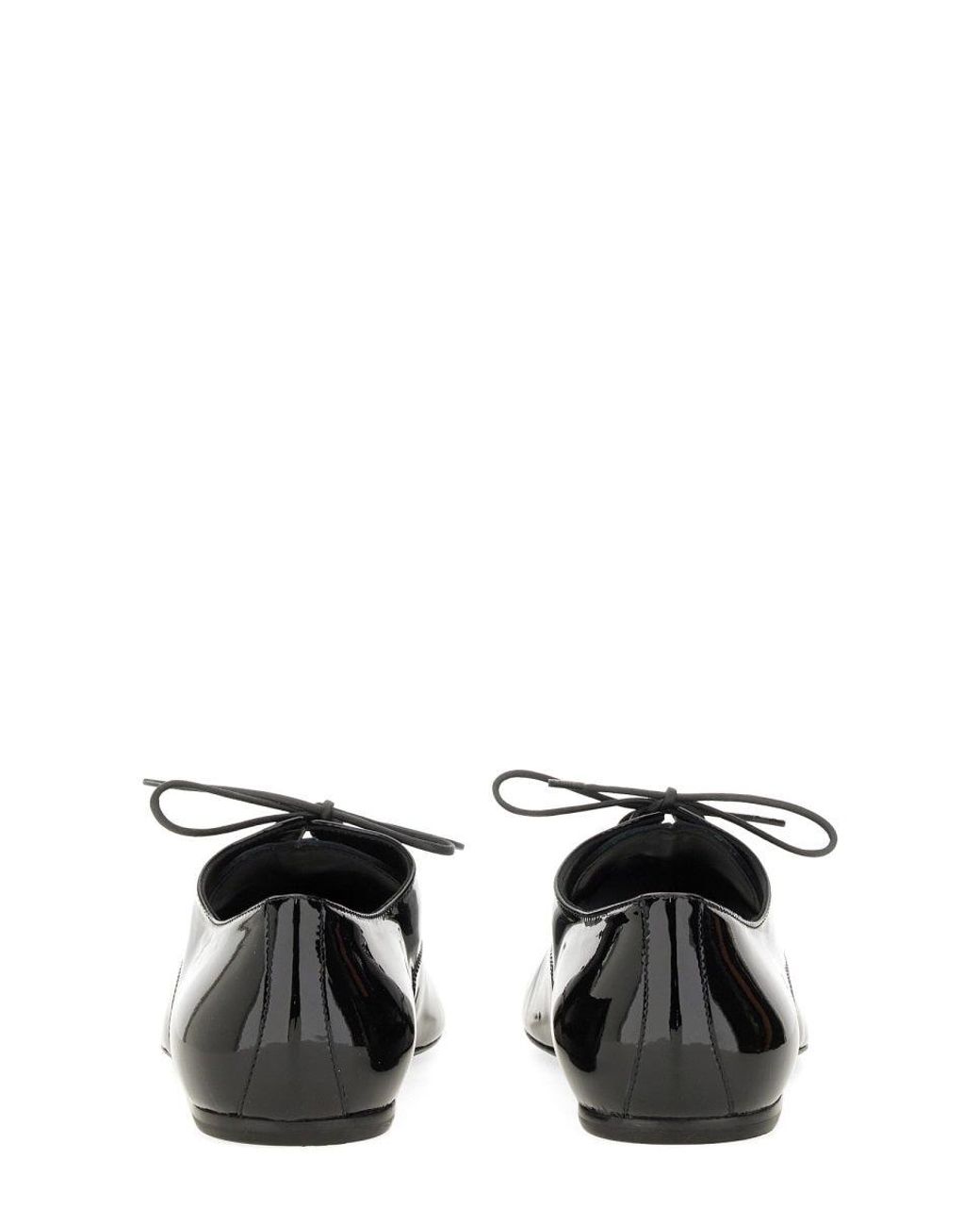 Dries Van Noten Black Shiny Leather Lace Up Shoe