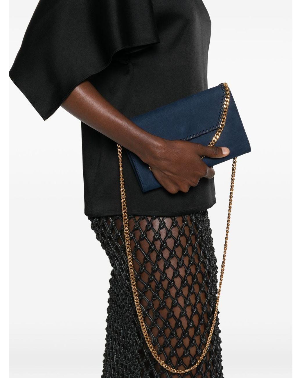 Stella McCartney White Falabella Chain-Trim Crossbody Bag