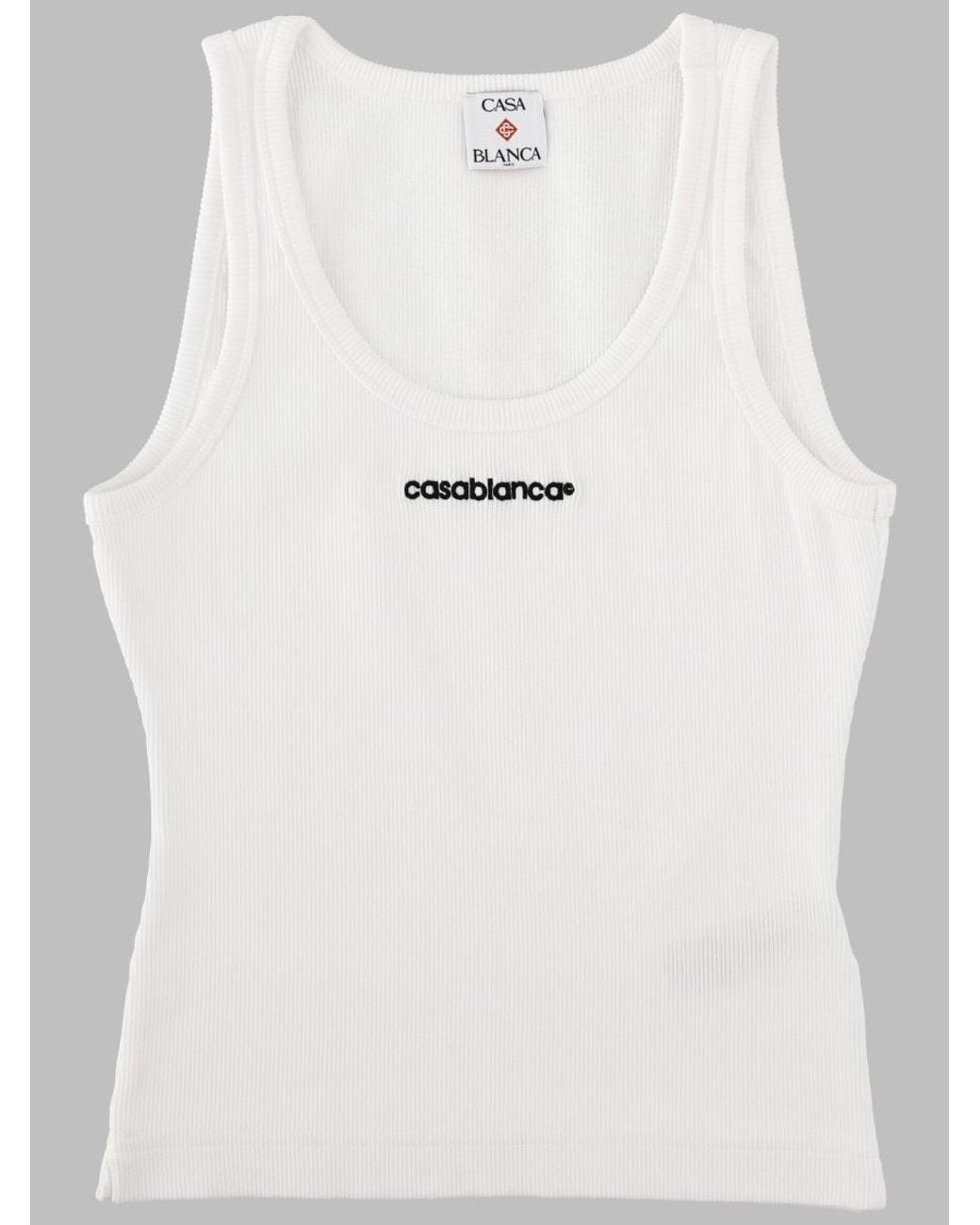 Casablanca White Tank Top Organic Cotton