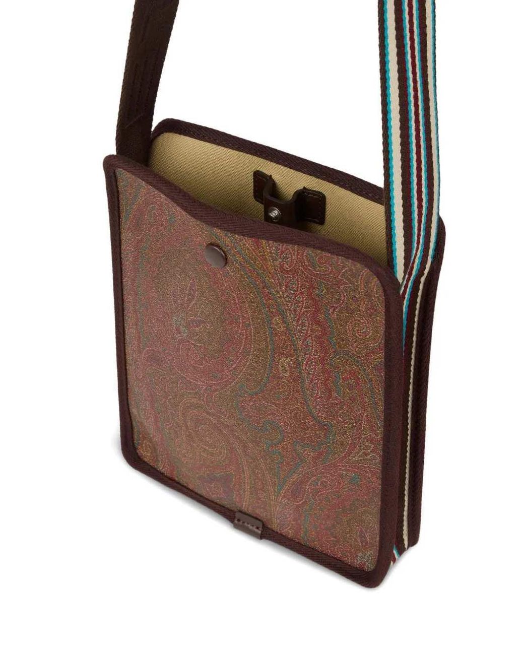 Etro White Small Arnica Shoulder Bag With Paisley Print