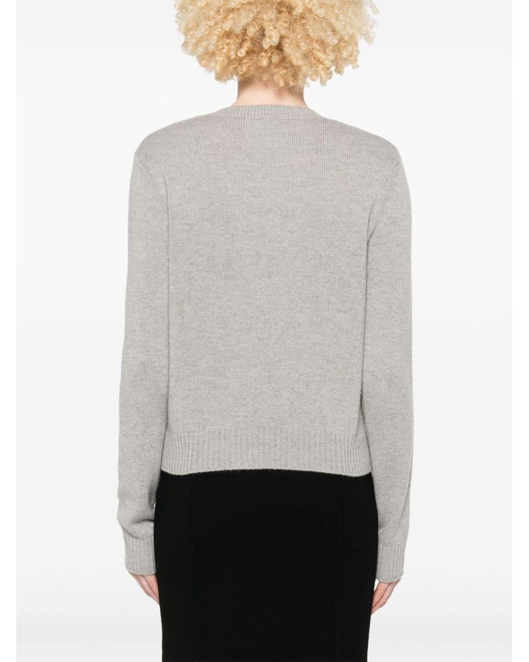 Lisa Yang Gray Mable Cashmere Crewneck Sweater