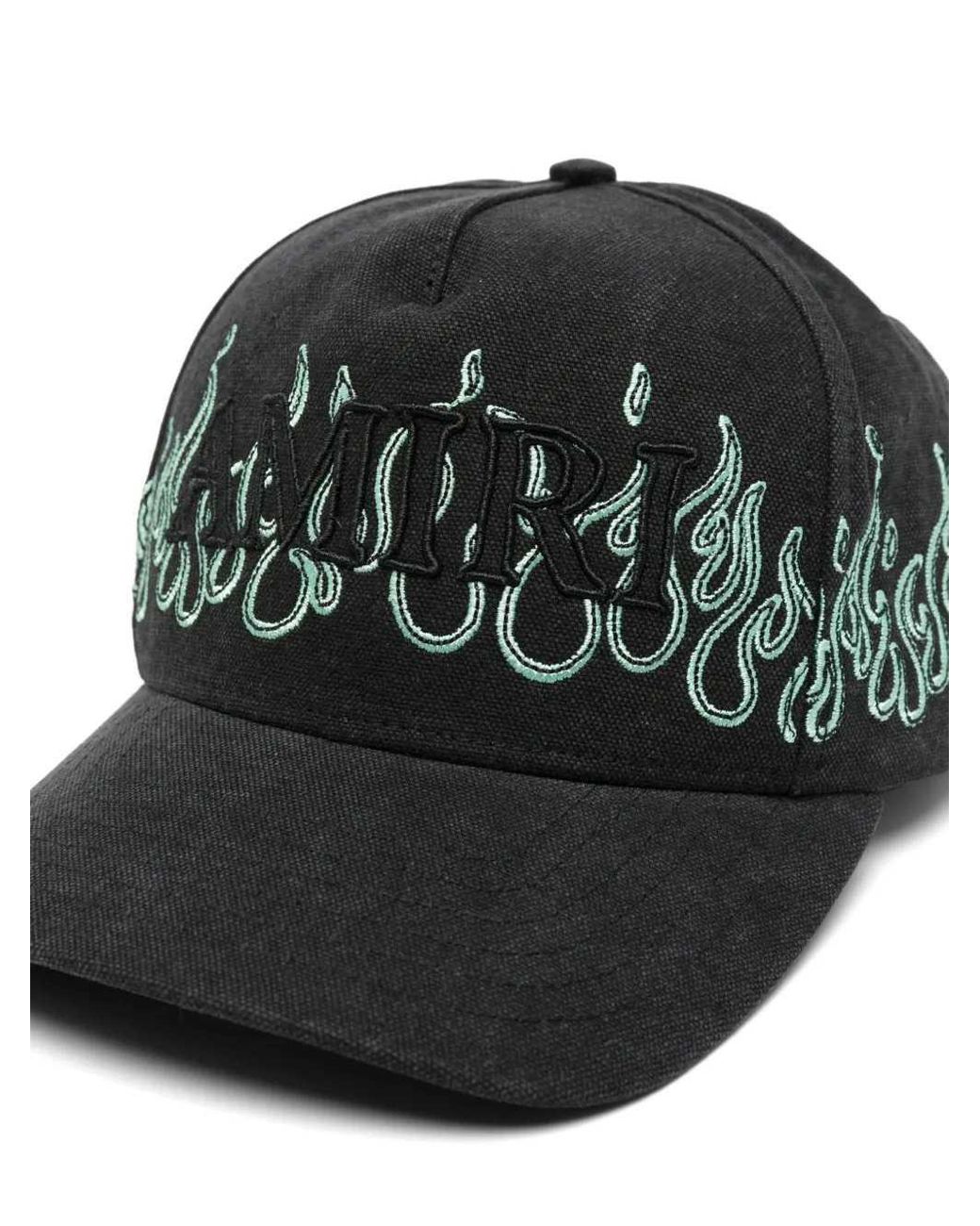 Amiri Baseballkappe Mit Flammenstickerei in Black für Herren