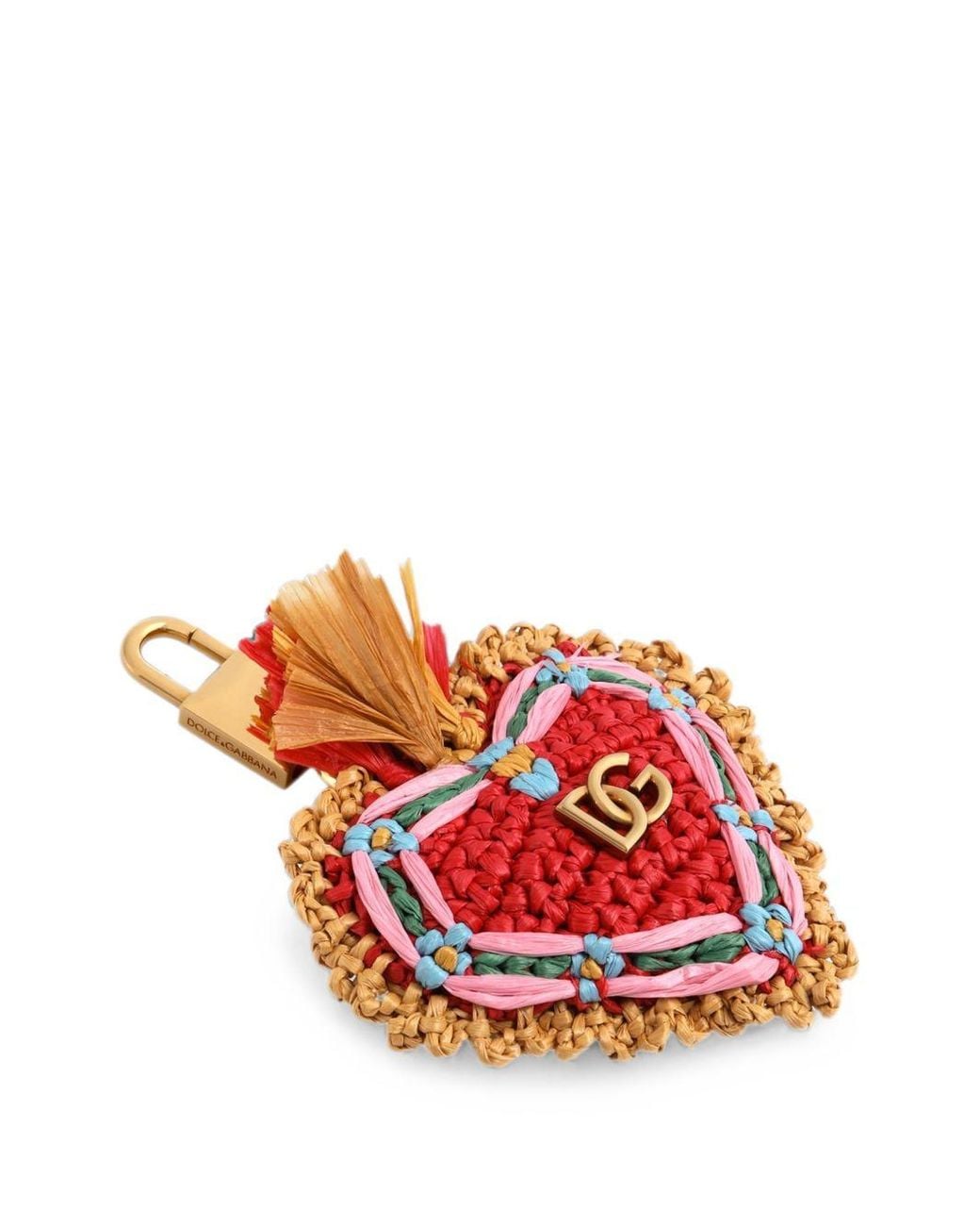 Dolce & Gabbana Red Logo-Plaque Keyring