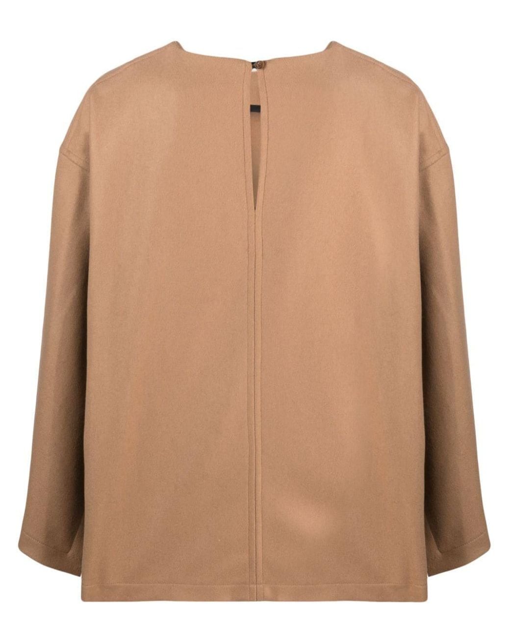 Erika Cavallini Semi Couture Natural Terry-Cloth Cape Blouse