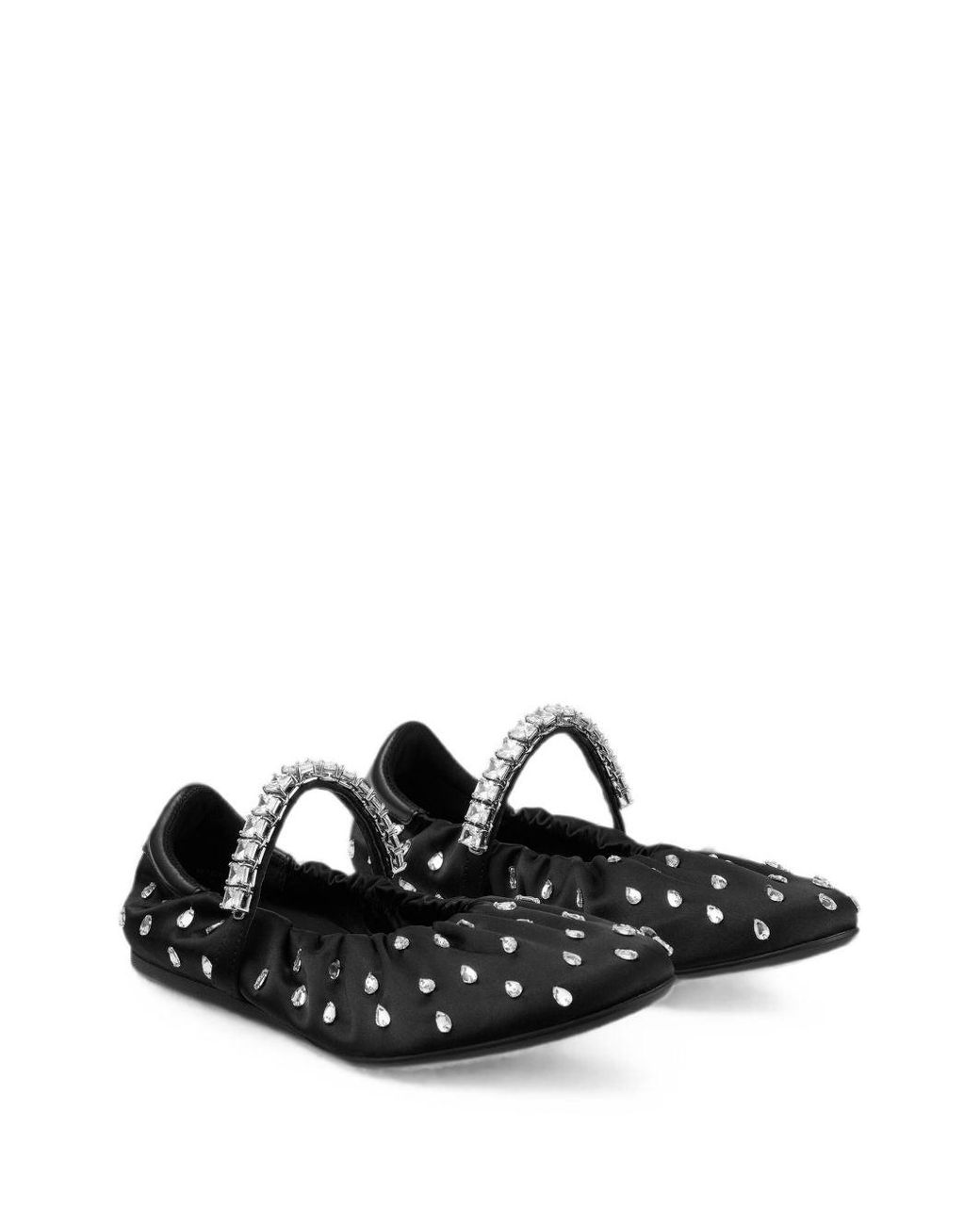 Jimmy Choo White Jade Leather Ballets