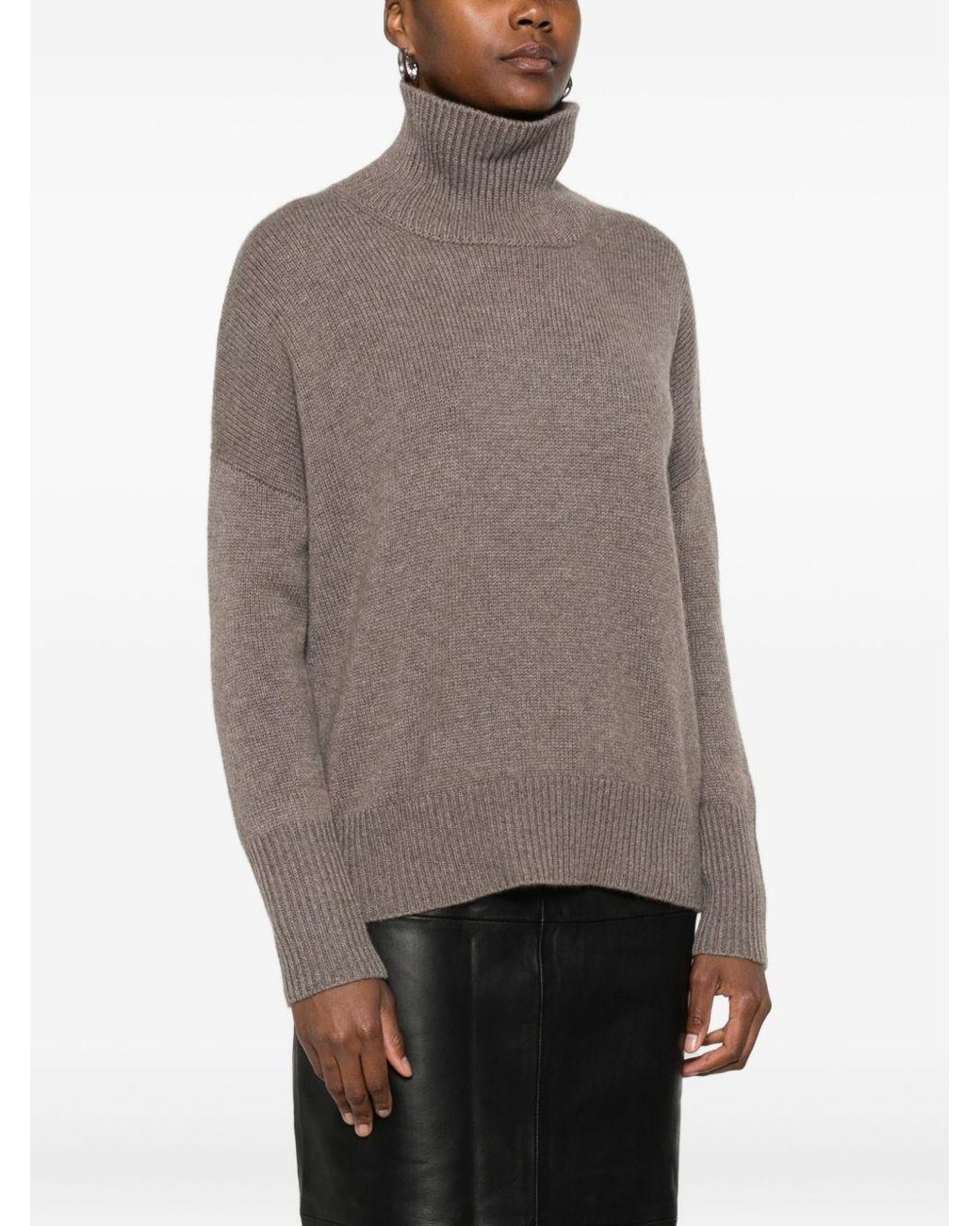 Lisa Yang Brown Heidi Cashmere Turtle-Neck Sweater