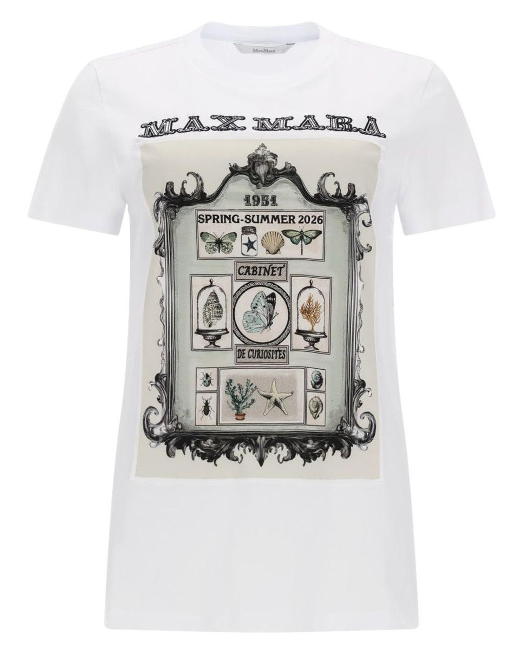 Max Mara Gray T-Shirt "Spadino" Con Stampa