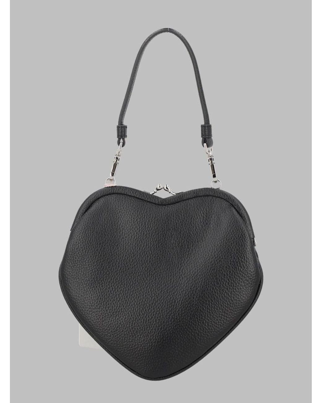 Vivienne Westwood Black Shoulder Bag Belle Heart Frame Purse Polyurethane