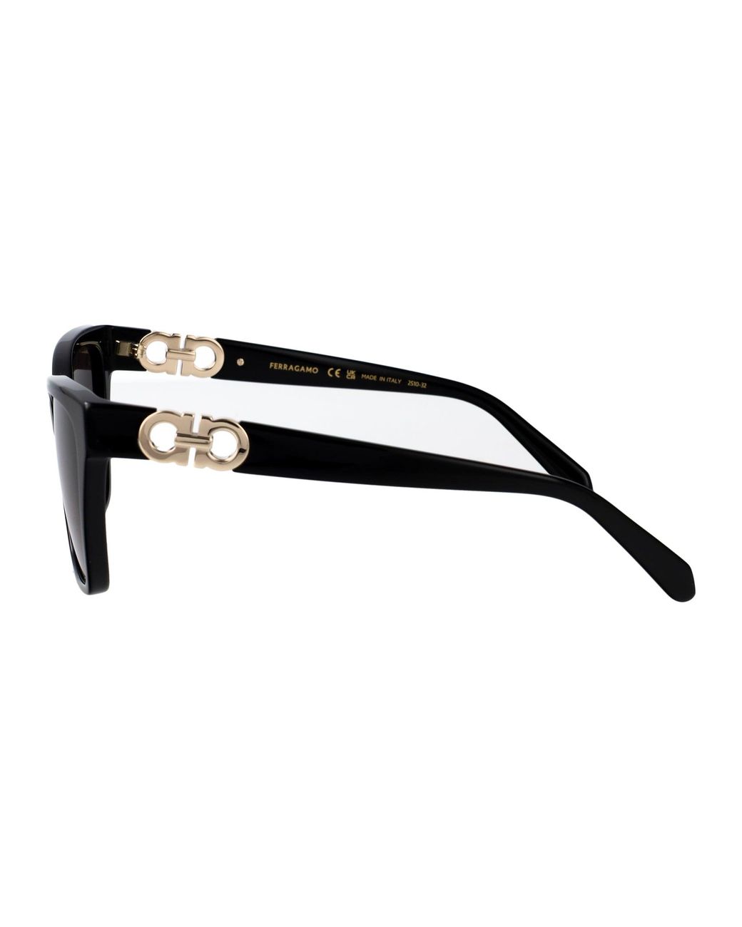Ferragamo Black Acetate Sunglasses