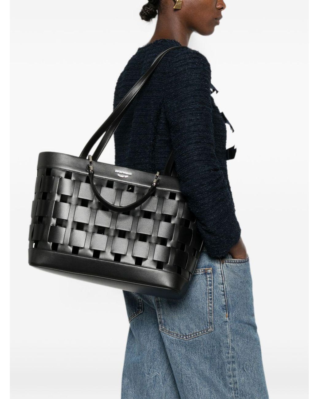 Emporio Armani Black Medium Tote Bag