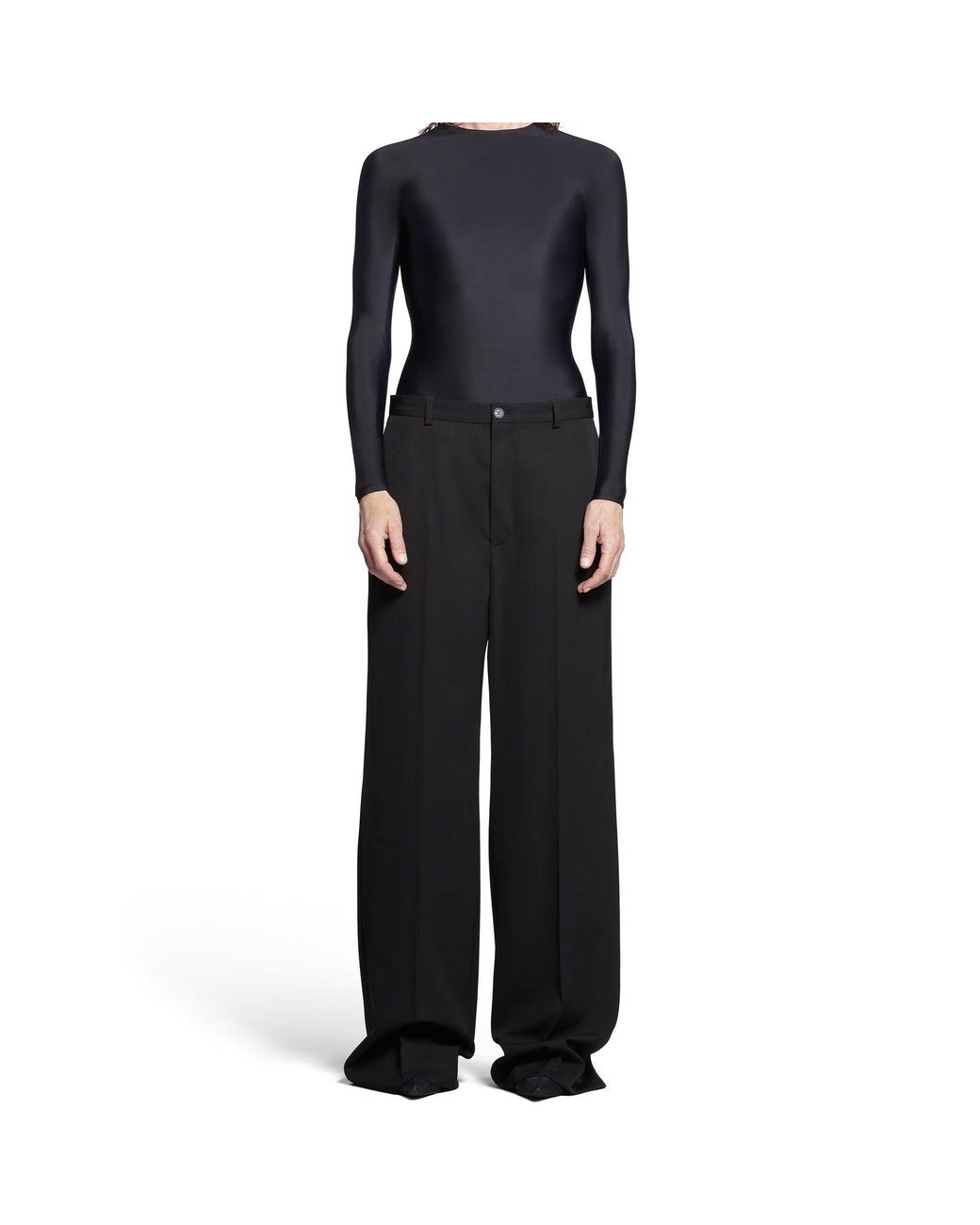Balenciaga Black Wool Flared Pants for men