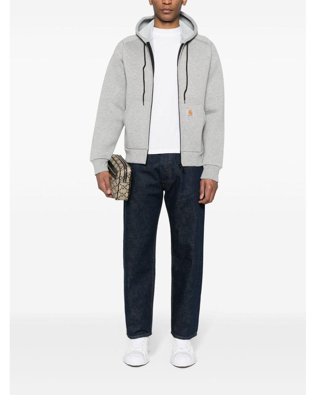 Carhartt Gray Cotton Blend Hoodie for men