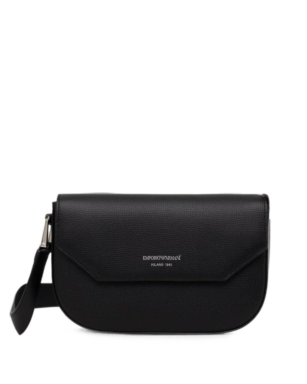 Emporio Armani Black Leather Corssbody Bag