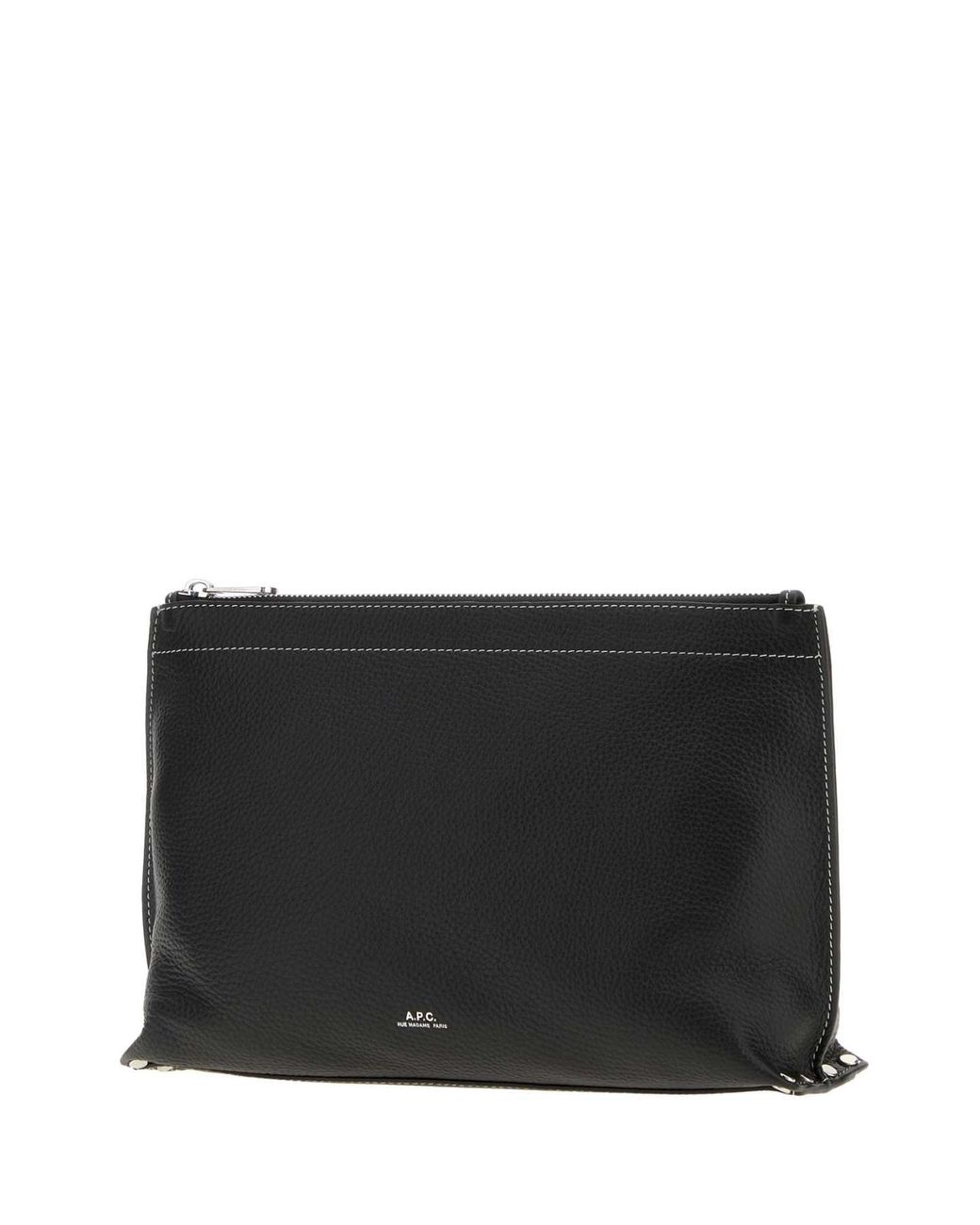 A.P.C. Black A. P.C. Clou Pouch Leather Handbag, 28Cm Mini Crossbody