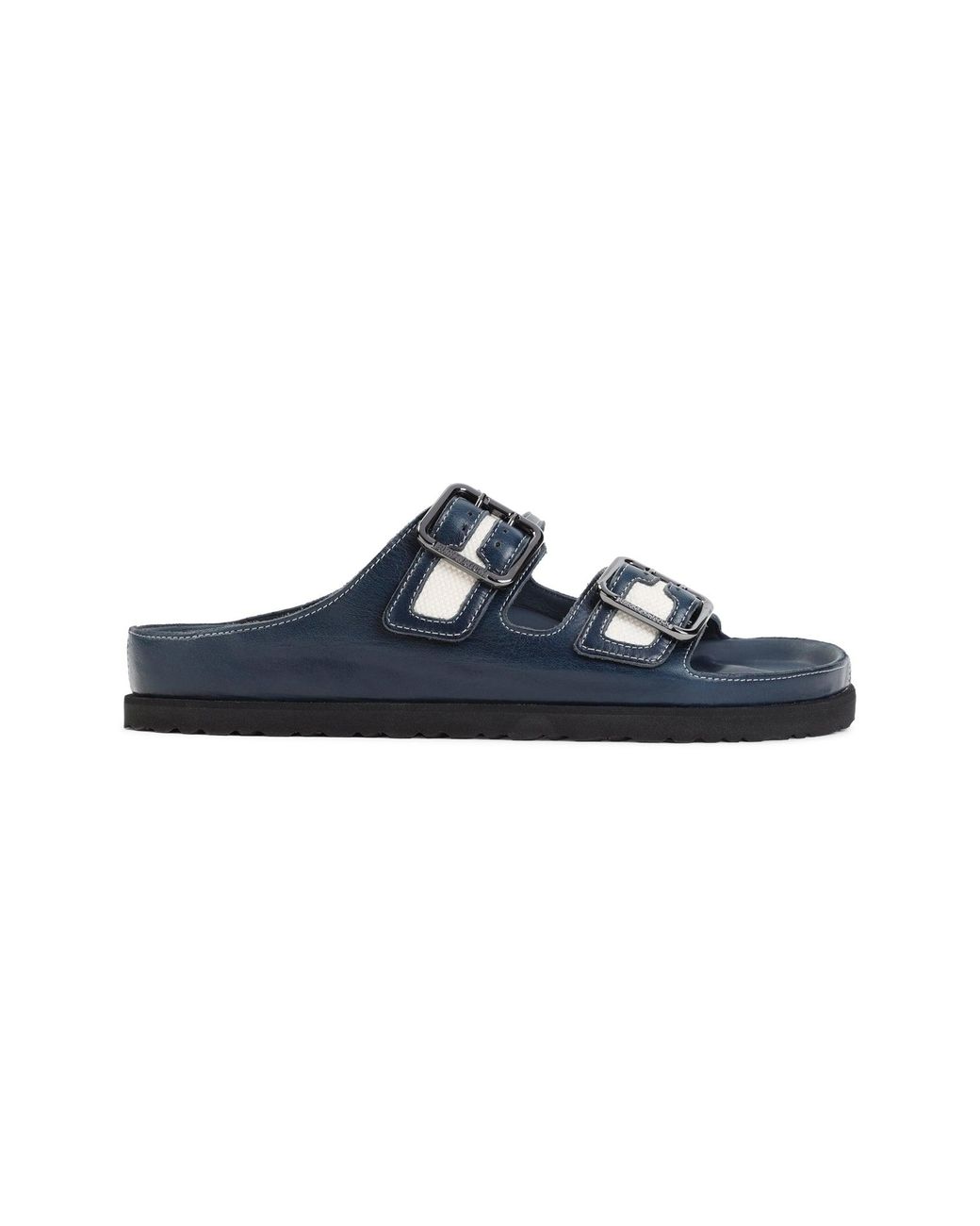Birkenstock Blue Arizona Canvas Sandals With Natural Cork Footbed for men