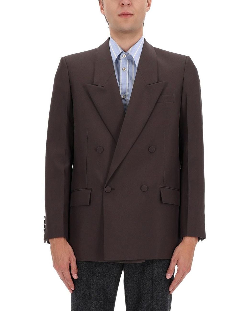 Gucci Brown Double-Breasted Jacket for men