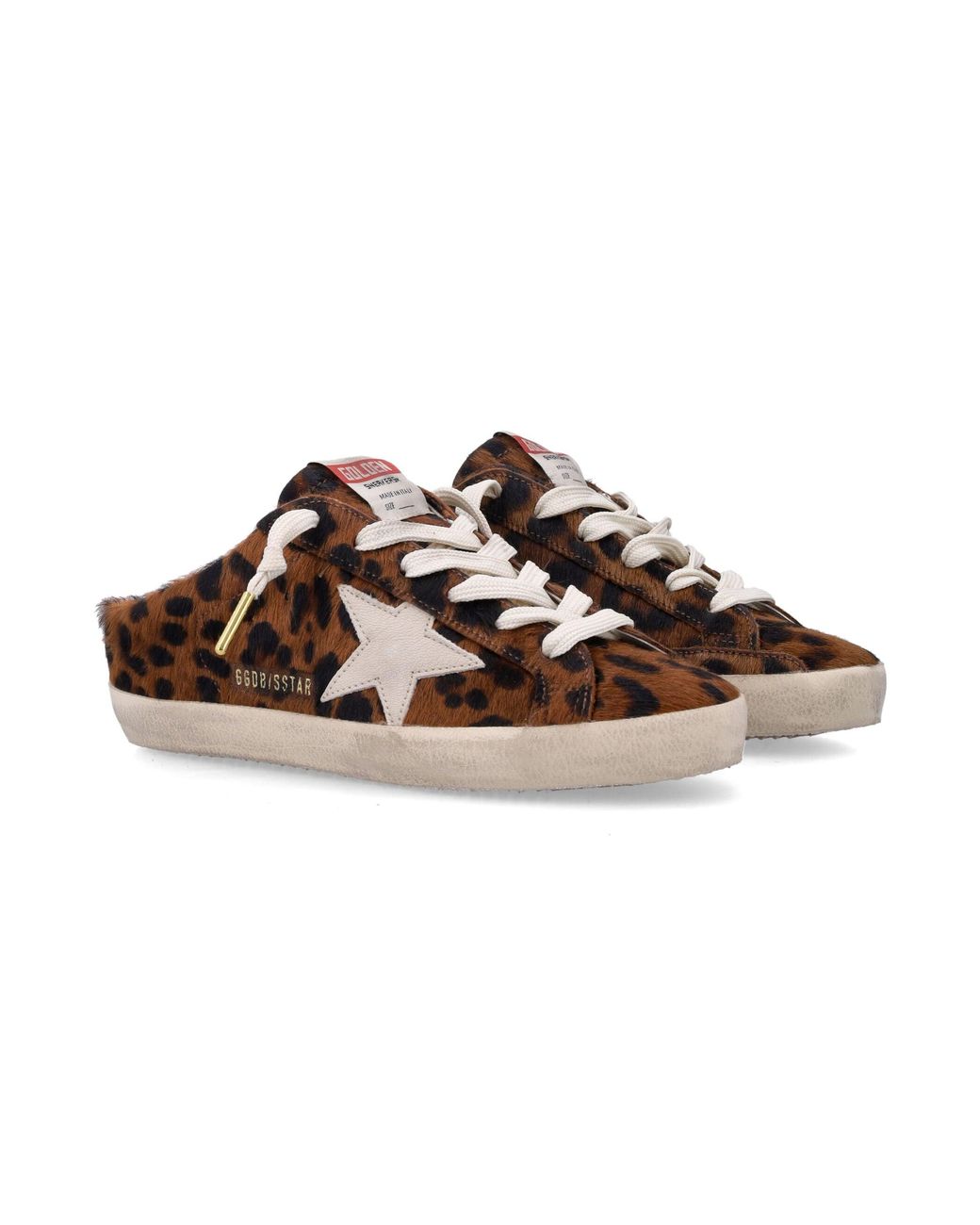 Golden Goose Deluxe Brand Brown Super-Star Sabot Sneakers Leopard Print