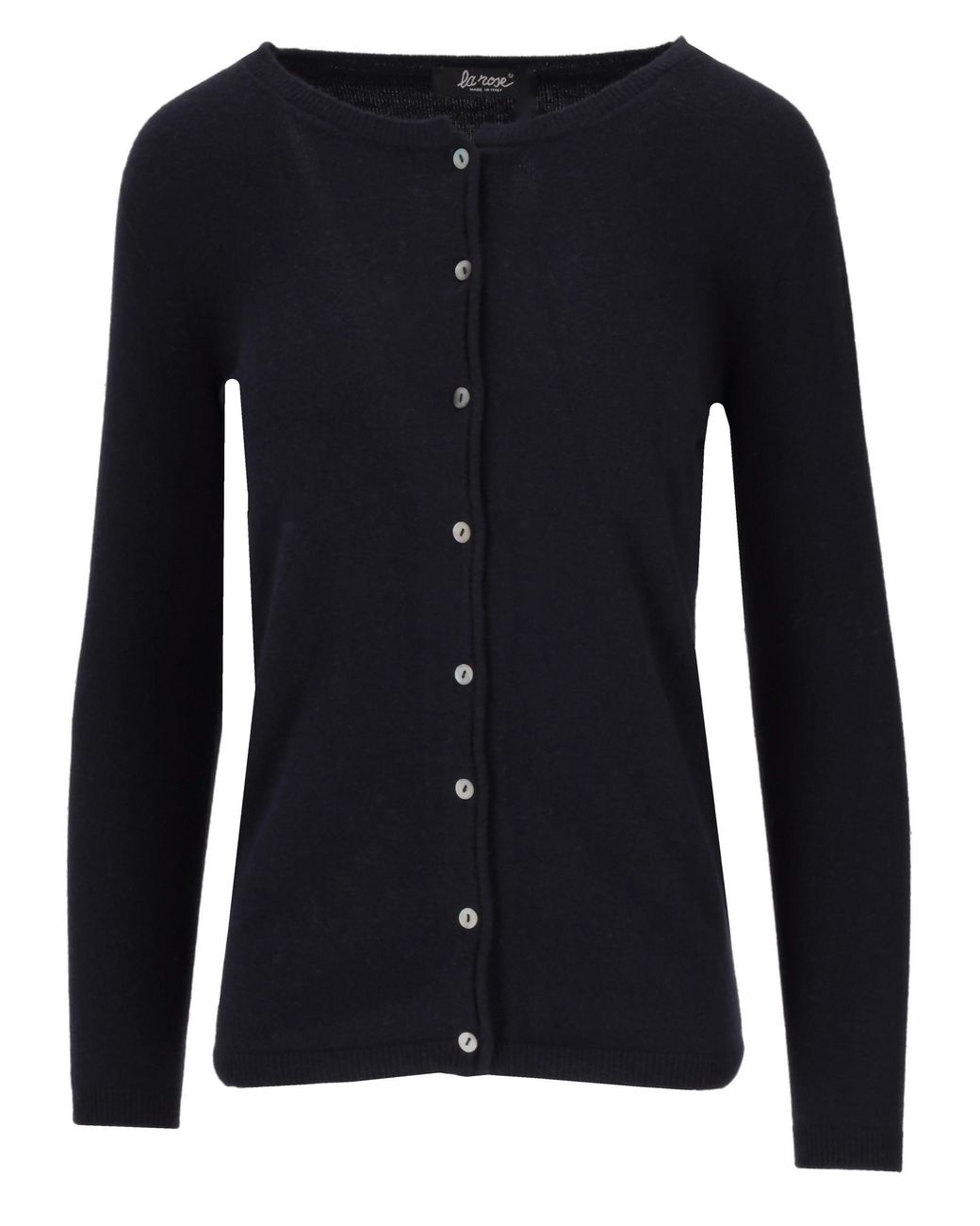 LA ROSE Blue Cashmere Cardigan Coreana Lunga