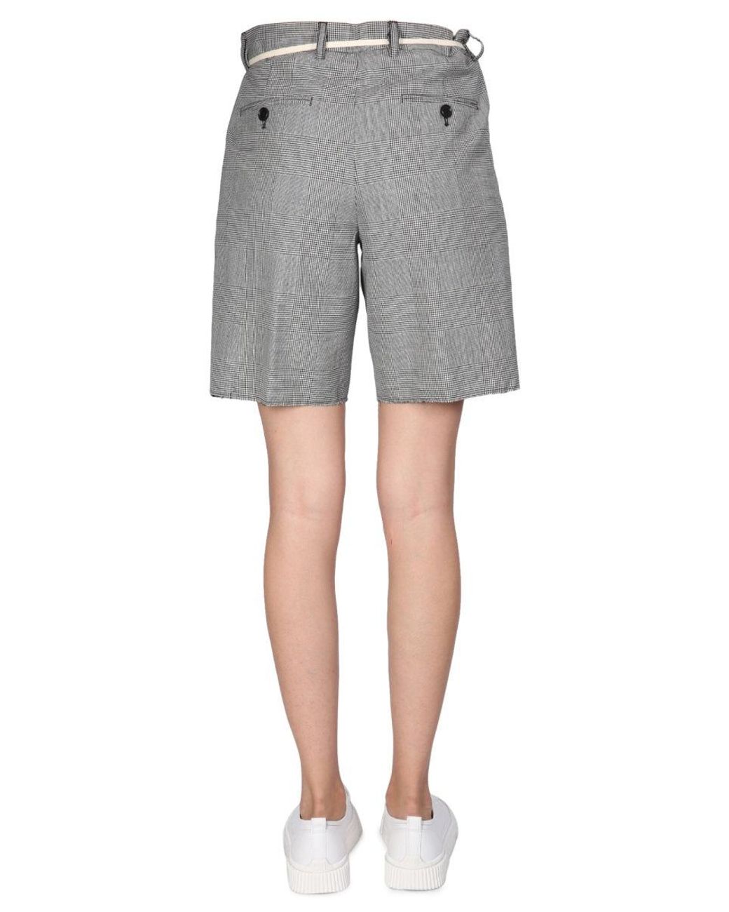 Aspesi Gray Stretch Flannel Bermuda Shorts for men