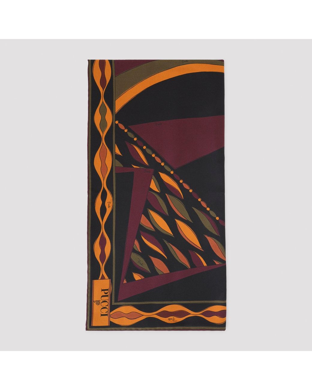Emilio Pucci Black Bordeaux Silk Foulard