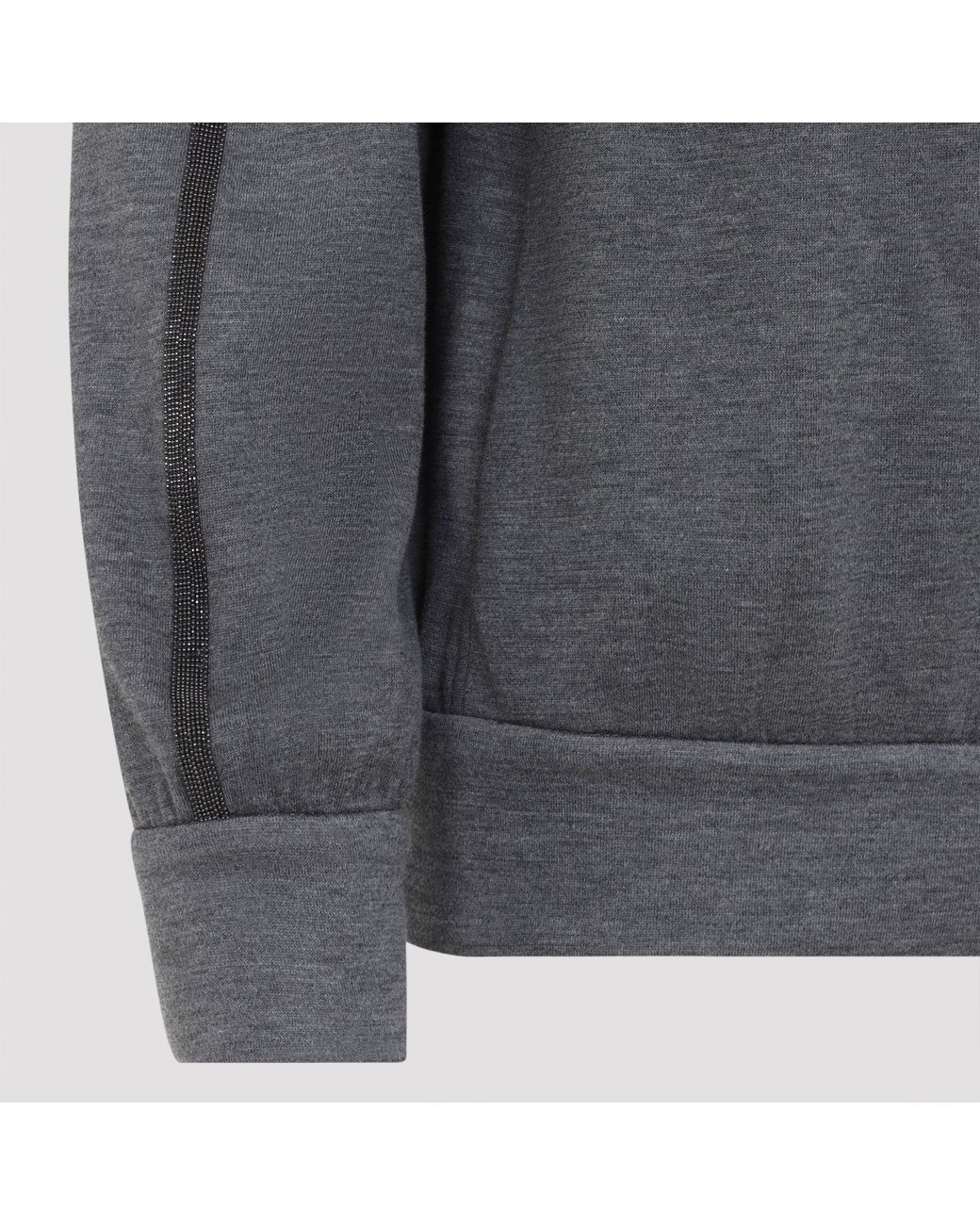 Brunello Cucinelli Gray Full Zip Monile Sweatshirt