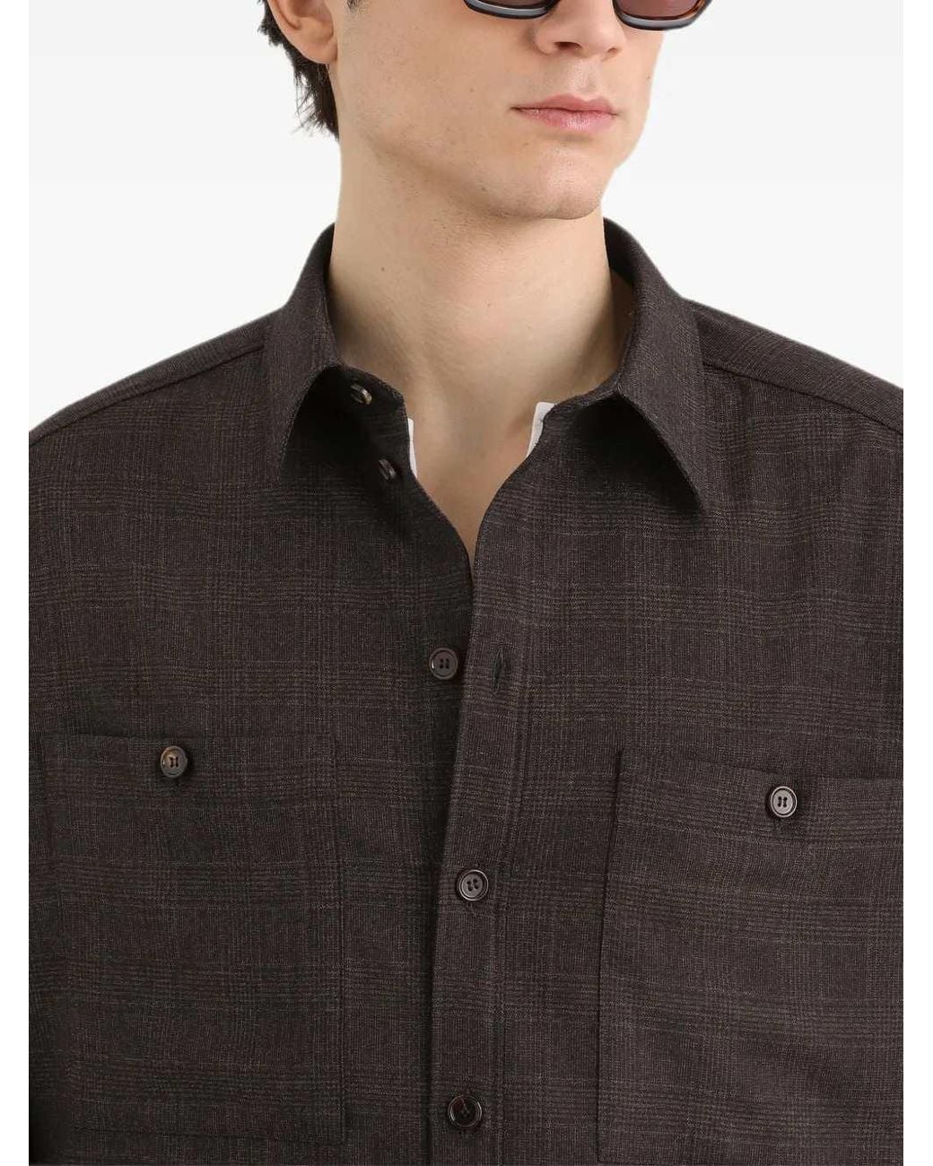 Dolce & Gabbana Black Dolce & Gabbana Glen Plaid Shirt for men