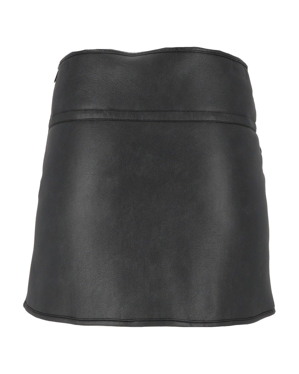 Ermanno Scervino Black Gonna Short Leather Skirt